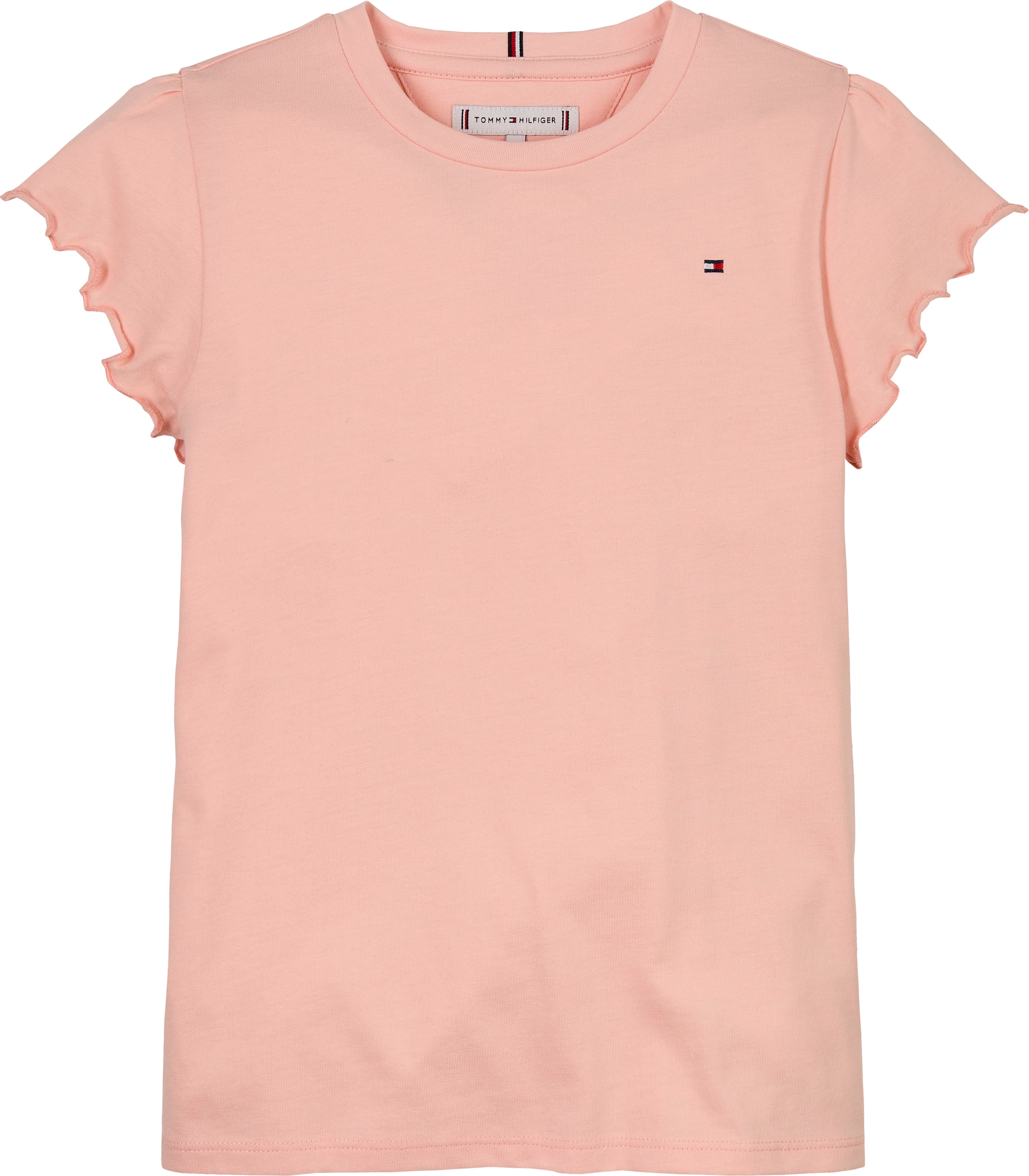 Tommy Hilfiger T-Shirt »ESSENTIAL RUFFLE SLEEVE TOP«, mit gewelltem Ärmelabschluss