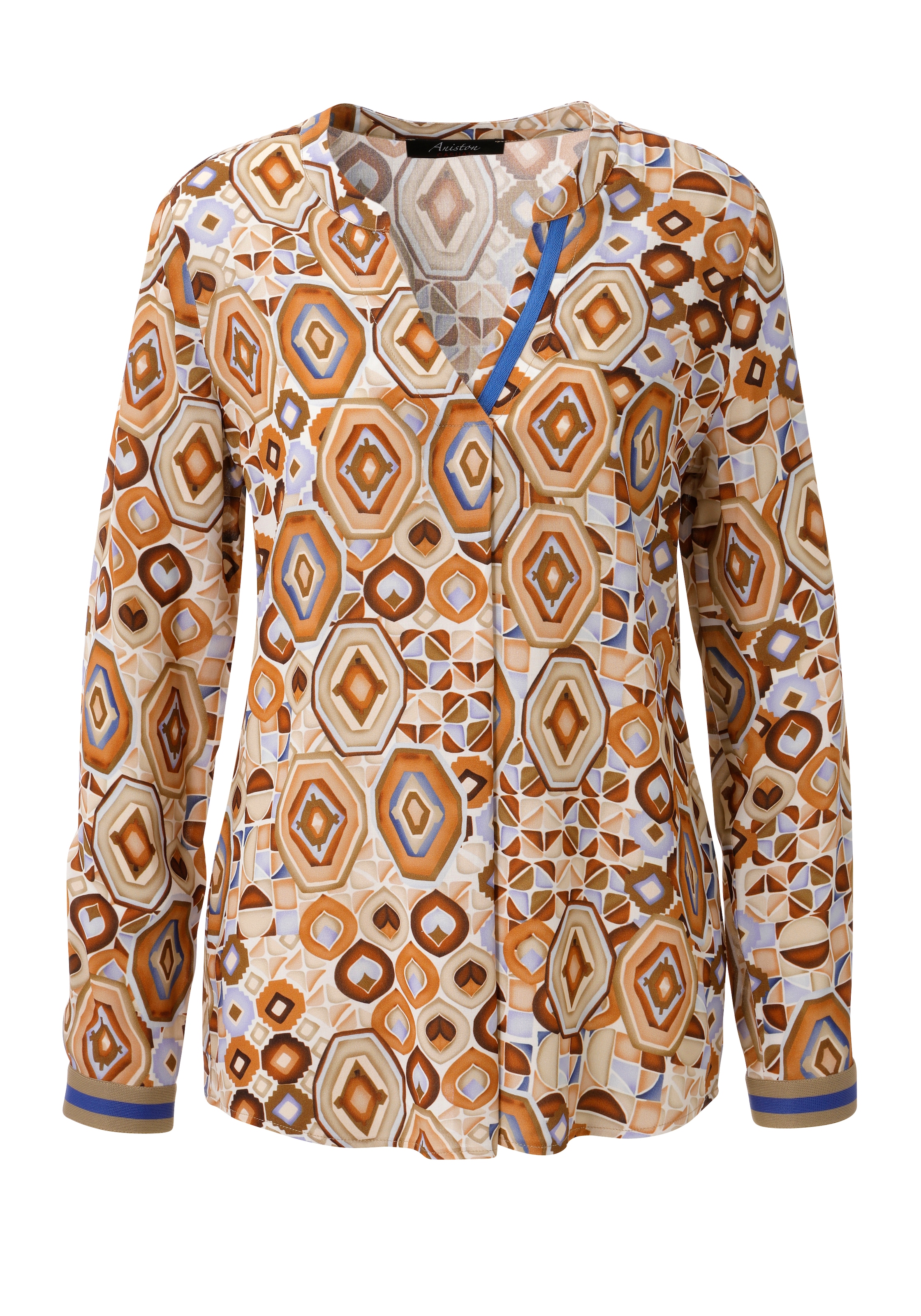Aniston CASUAL Schlupfbluse mit farbharmonischem Retro-Muster - NEUE KOLLEKTION
