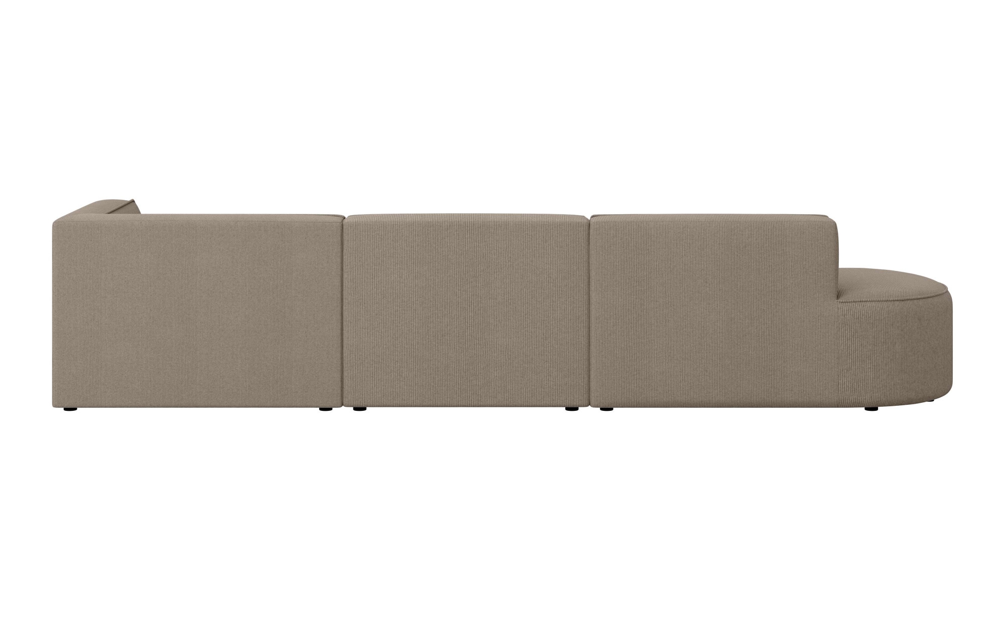 andas Ecksofa »EIVIND Designer Sofa mit Ottomane rechts/links, B/T/H: 343/159/72 cm«, L-Form mit Wellenunterfederung, auch in Feincord und Bouclé