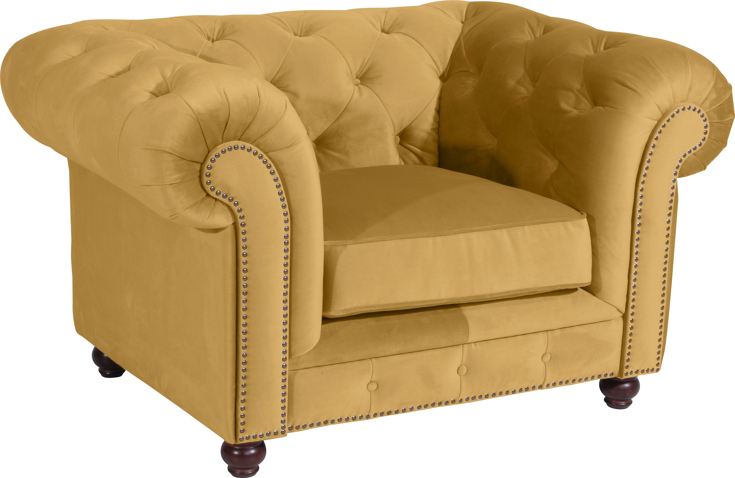 Max Winzer® Polstergarnitur »Old England Chesterfield, hochwertig und elegant«, (3 tlg.), mit edler Knopfheftung, 3-tlg.