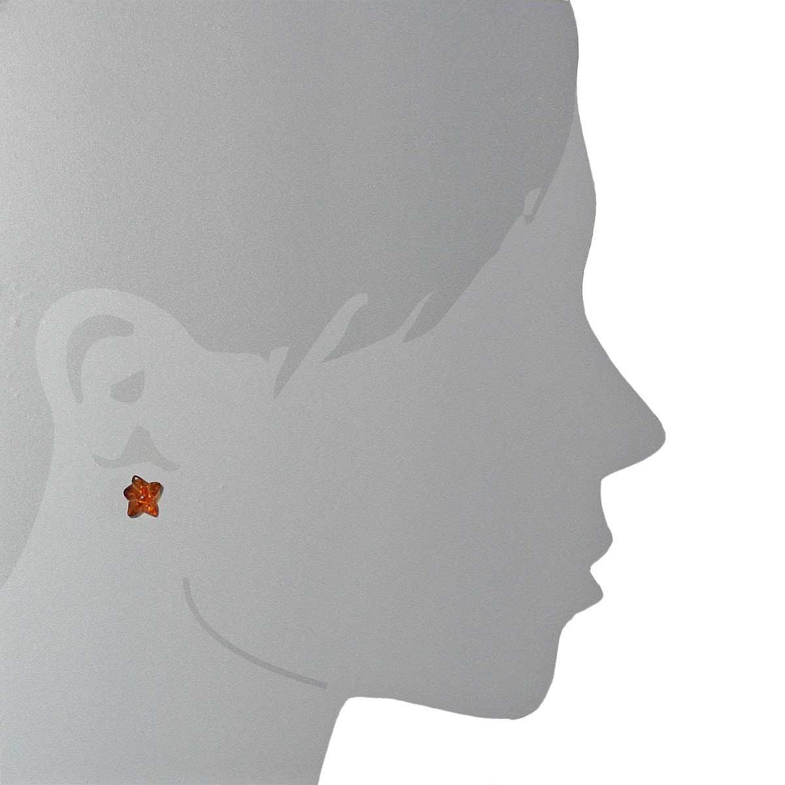 OSTSEE-SCHMUCK Paar Ohrstecker »- Stern - Silber 925/000 - Bernstein«