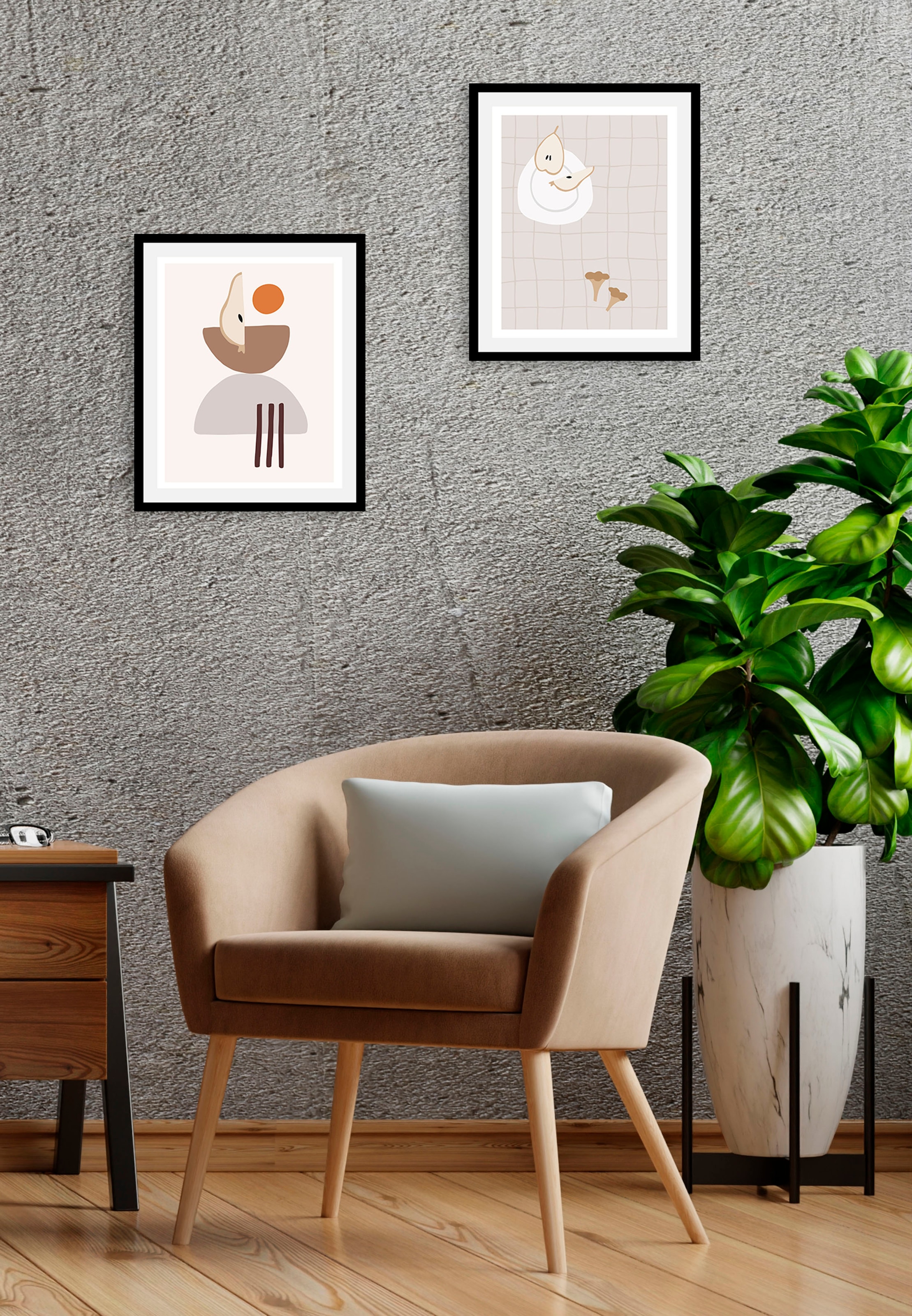 queence Bild »Set Helmut«, Obst-Obst Bilder-Essen-Lebensmittel-Art-Kunst, (1 St.), gerahmt