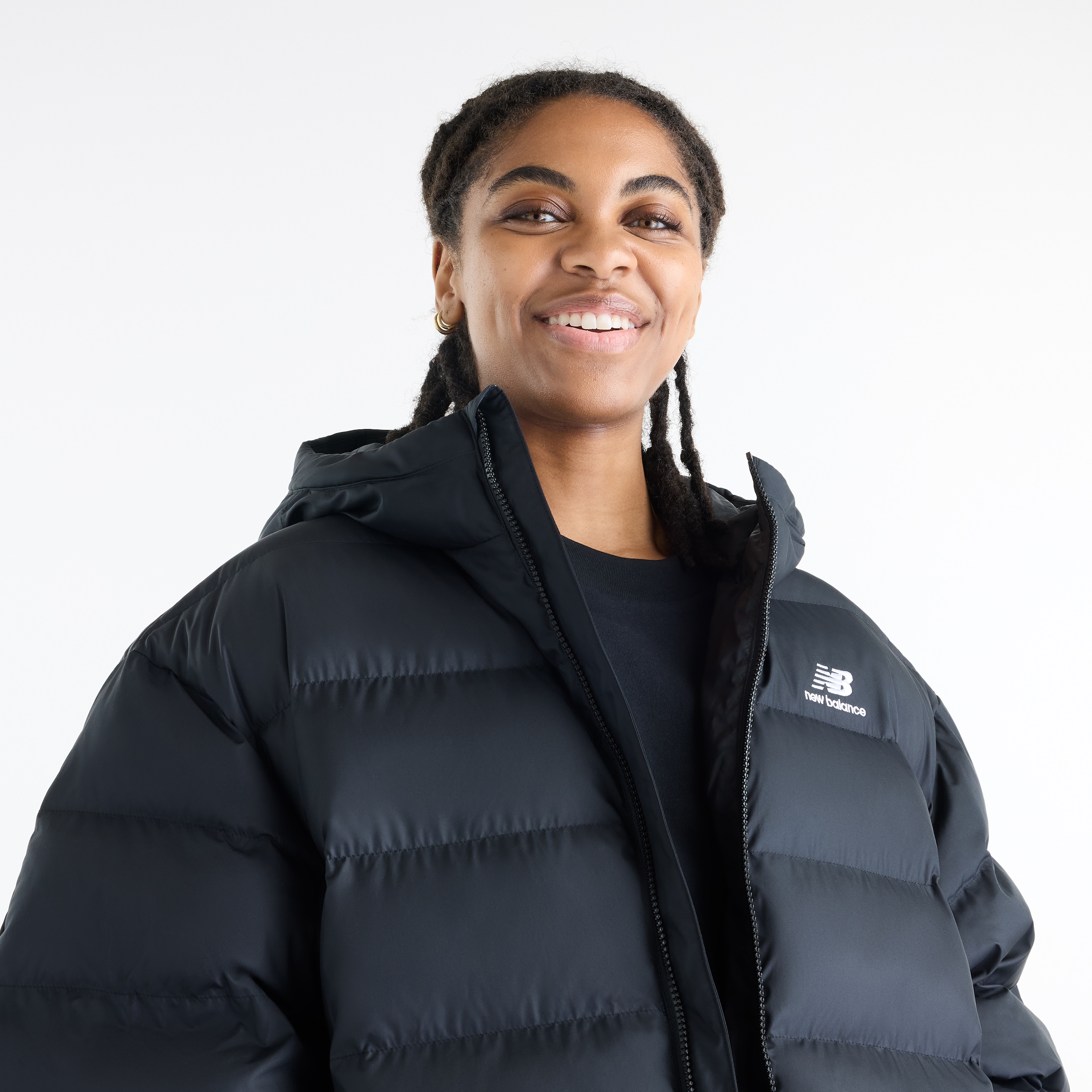 New Balance Steppjacke »BOSTON LONG  PUFFER JACKET« sportliche Steppjacke, aus Polyester, mit verlängerte Silhouette