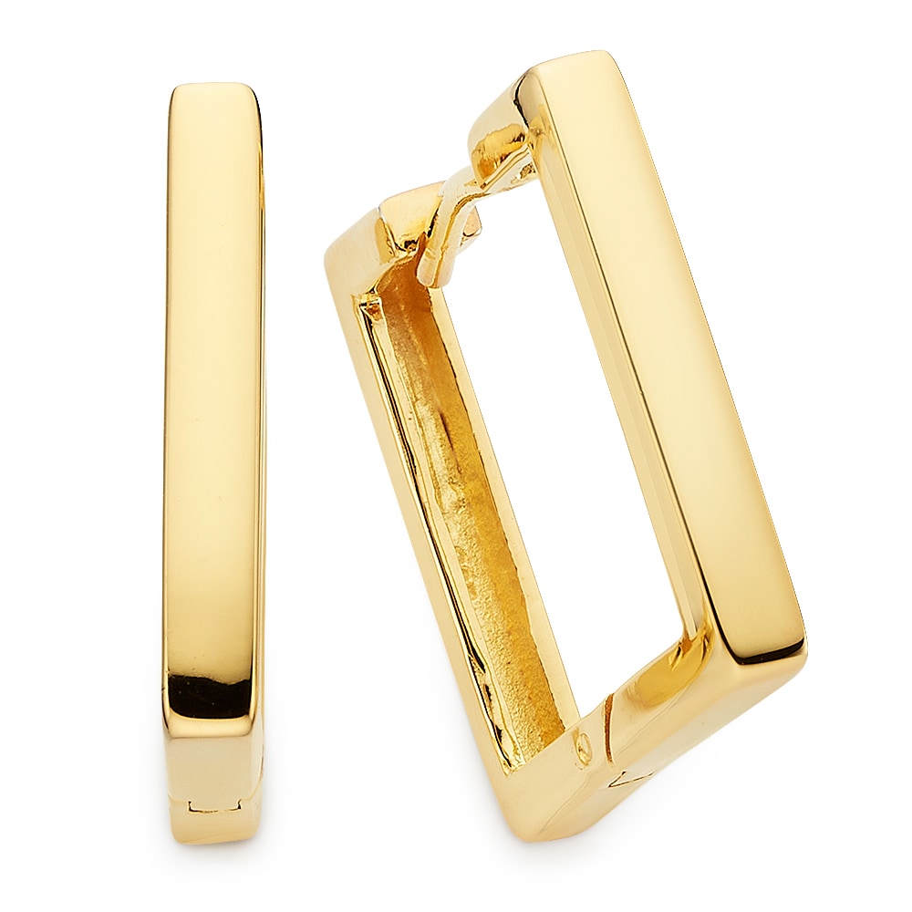 Bruno Banani Paar Creolen »Schmuck Geschenk Ohrschmuck gelbgoldfarben vergoldet quadratisch«