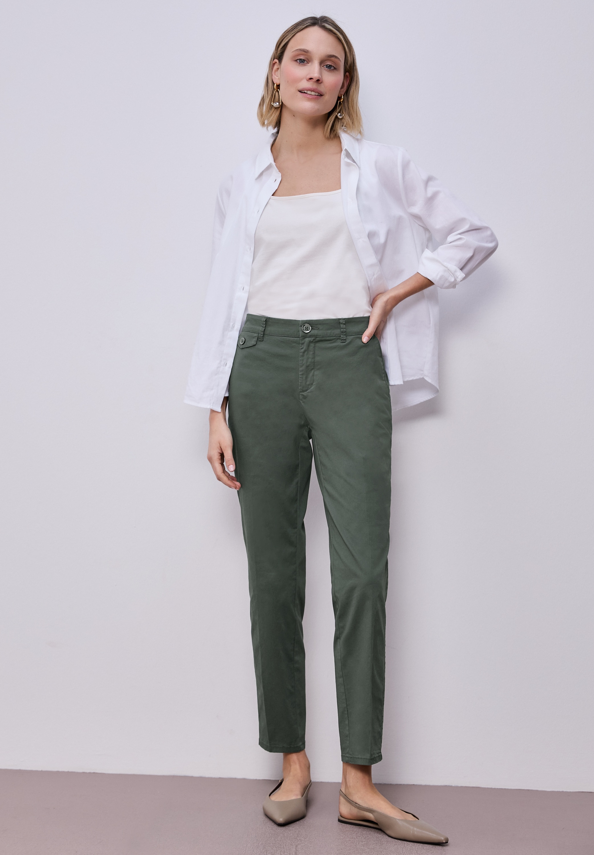 STREET ONE Chinohose  aus Twillstoff