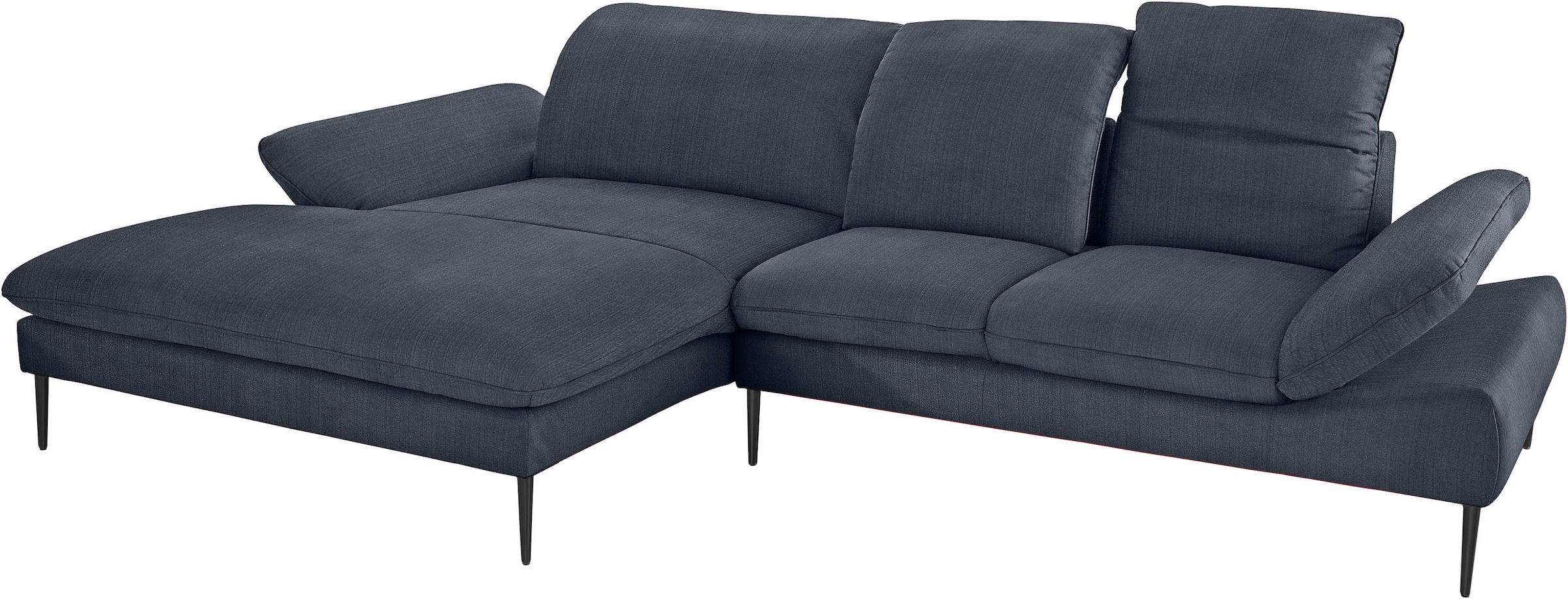 W.SCHILLIG Ecksofa »enjoy&MORE, Designsofa, elegant und bequem, L-Form«, Sitztiefenverstellung, Füße schwarz pulverbeschichtet, Breite 310 cm