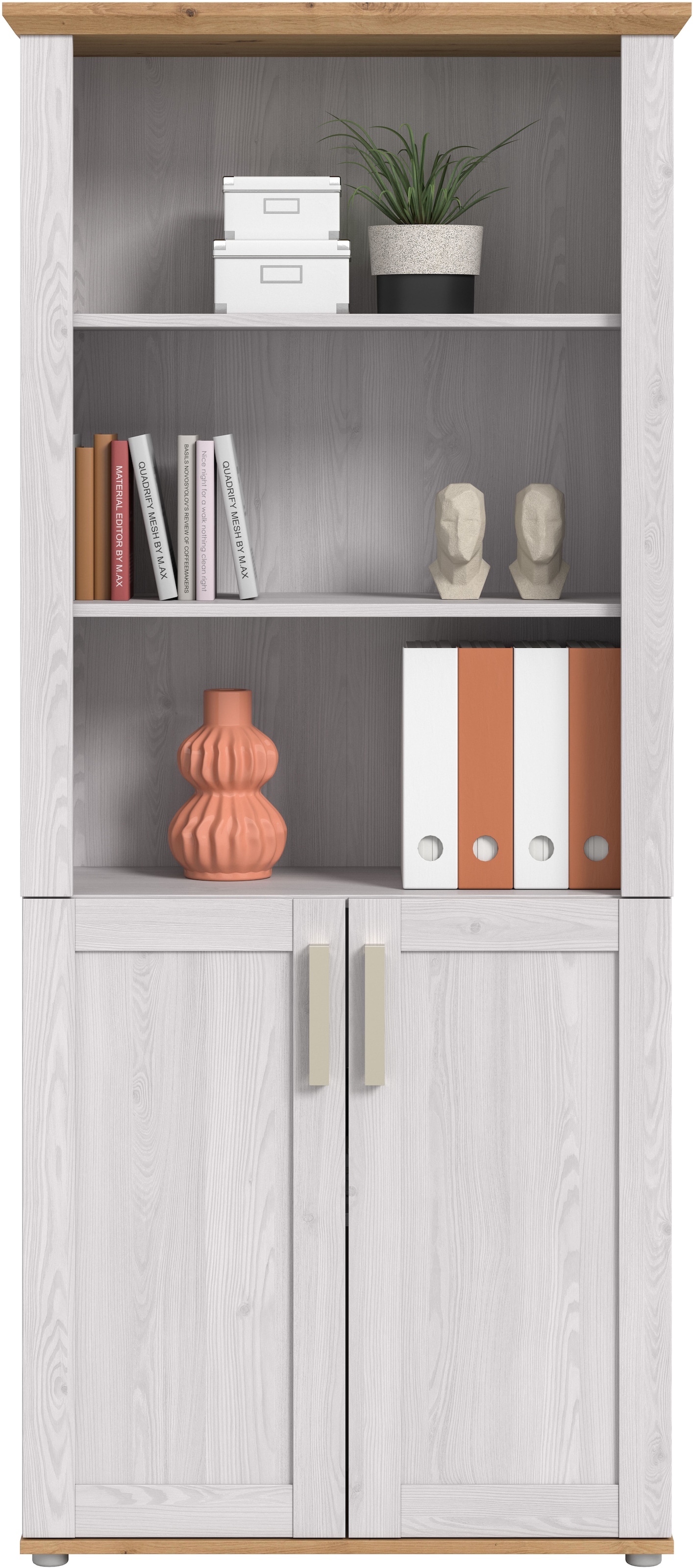 Home affaire Aktenschrank »COSENZA, Höhe, 193 cm, 2 Türen, 5 Fächer, 4 Fachböden« in Landhausoptik, mit weiteren Artikel der Serie kombinierbar,  Büroschrank, Regal, Mehrzweckschrank, Universalschrank, Regal