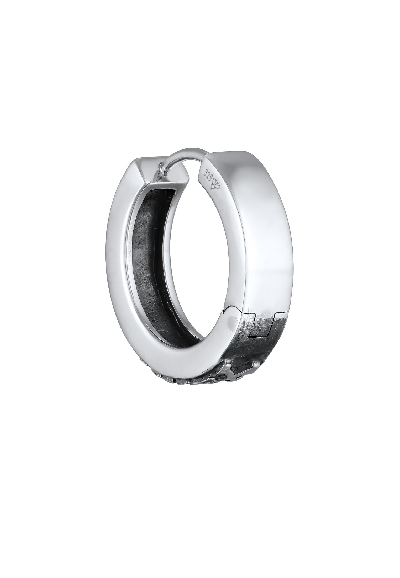 Kuzzoi Paar Creolen »Ohrringe Single Creole Römische Zahlen oxidiert 925 Silber«