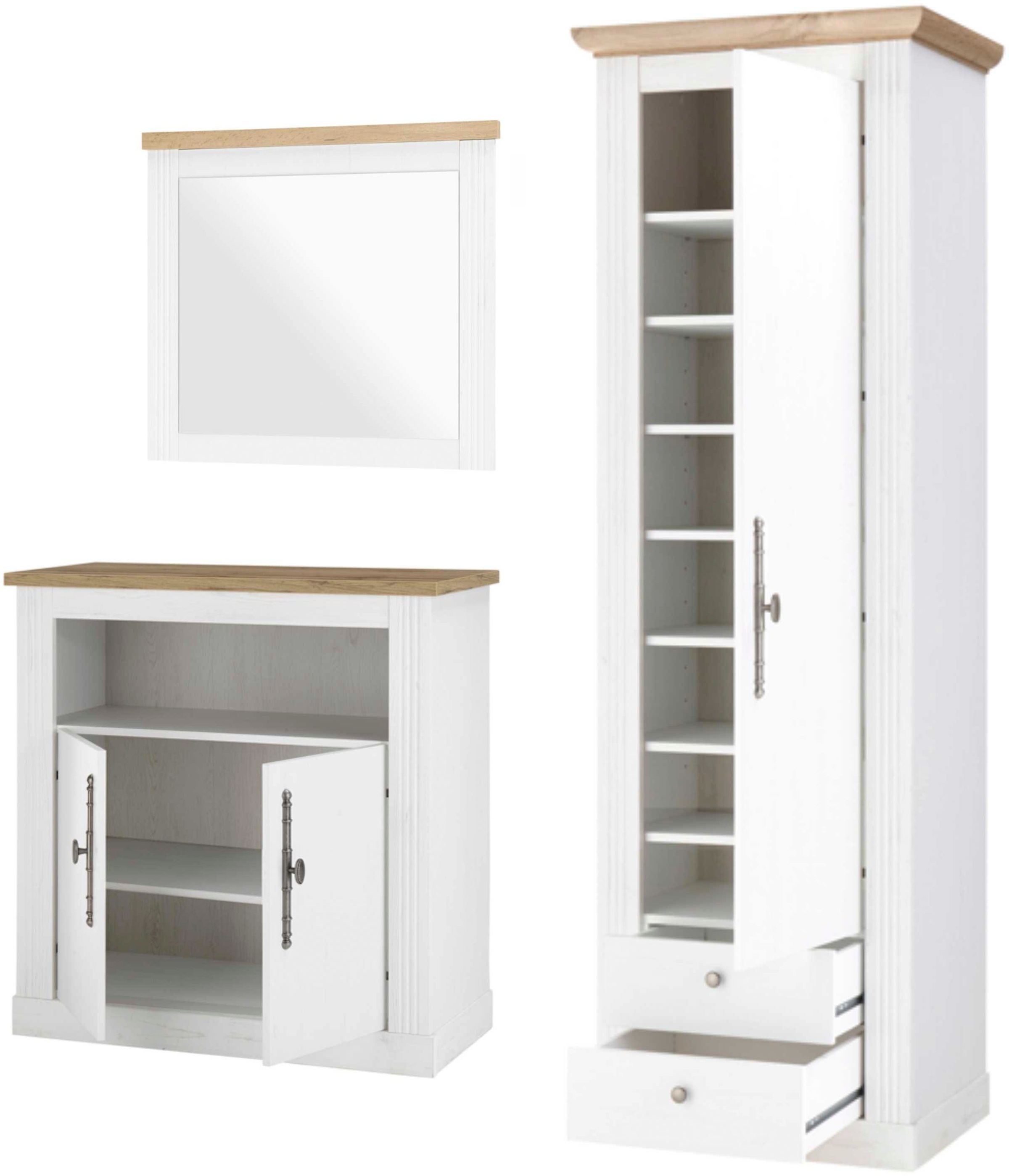 OTTO home Garderoben-Set »WESTMINSTER TOPSELLER!« Kommode, Spiegel, Garderobenschrank, 3 Stk. tlg.
