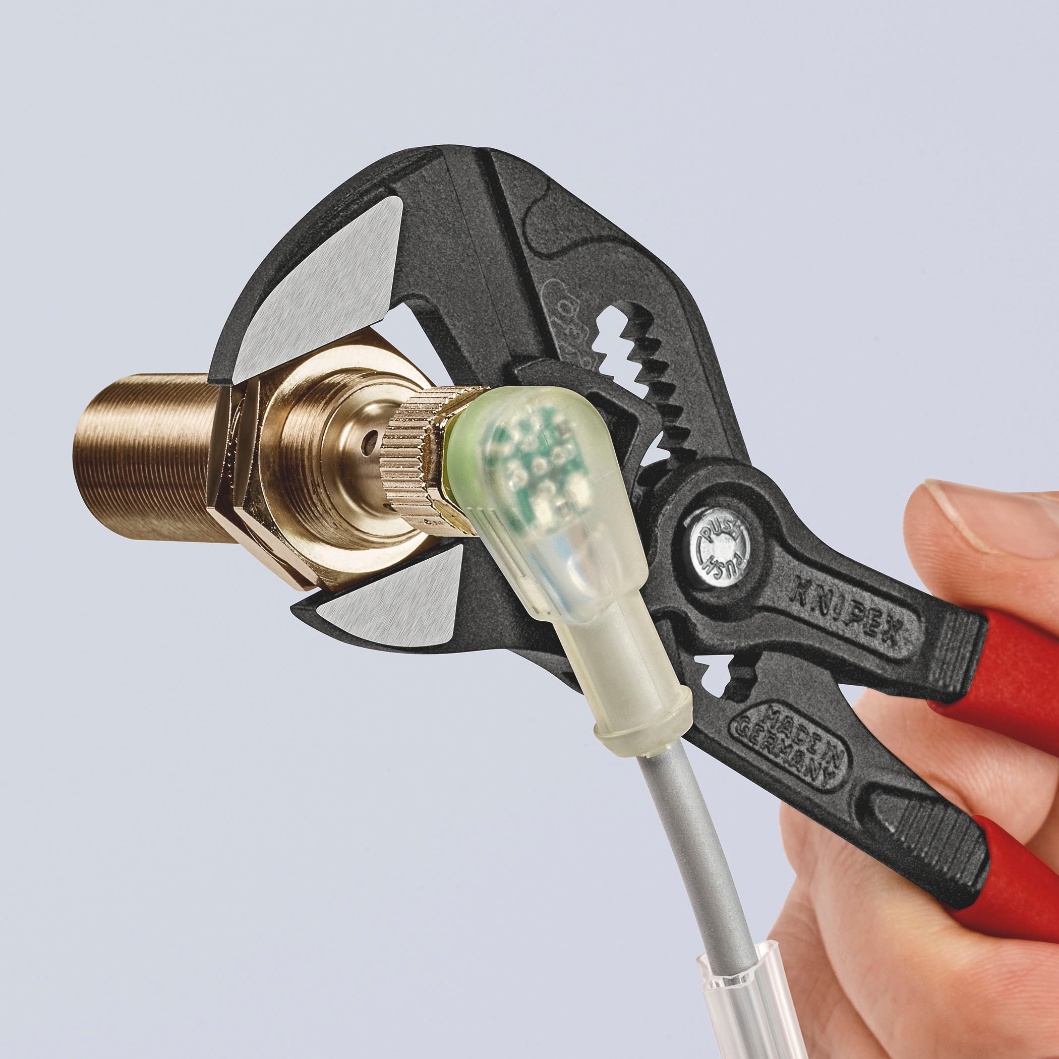 (1 und bei Werkzeug«, 01 überzogen Kunststoff 180 »86 Zange mm mit tlg.), Zangenschlüssel atramentiert, in grau kaufen einem 180 Knipex online Schraubenschlüssel OTTO