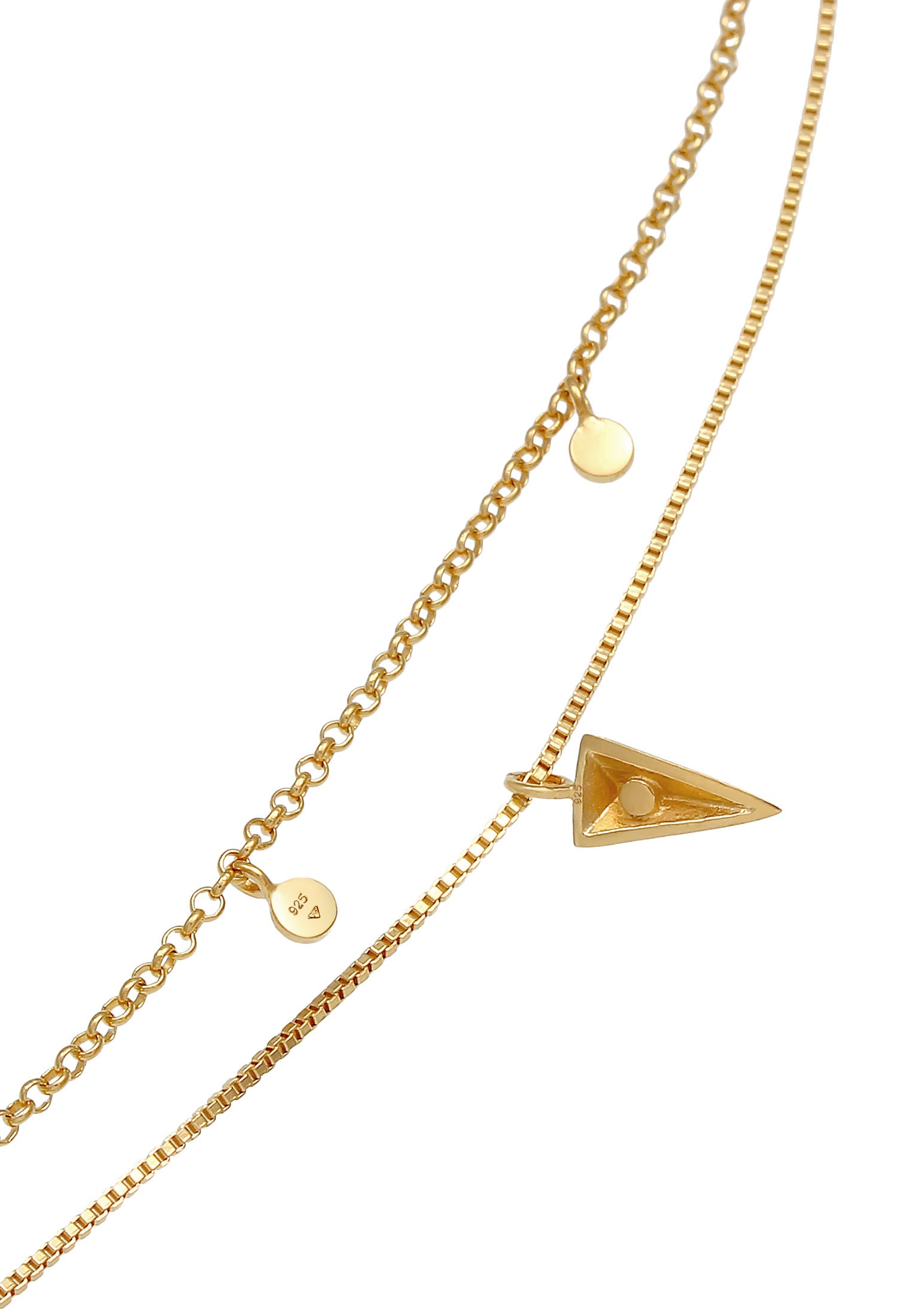 Elli Choker »Halskette Choker Layer Disc Rund Dreieck Design 925 Silber«