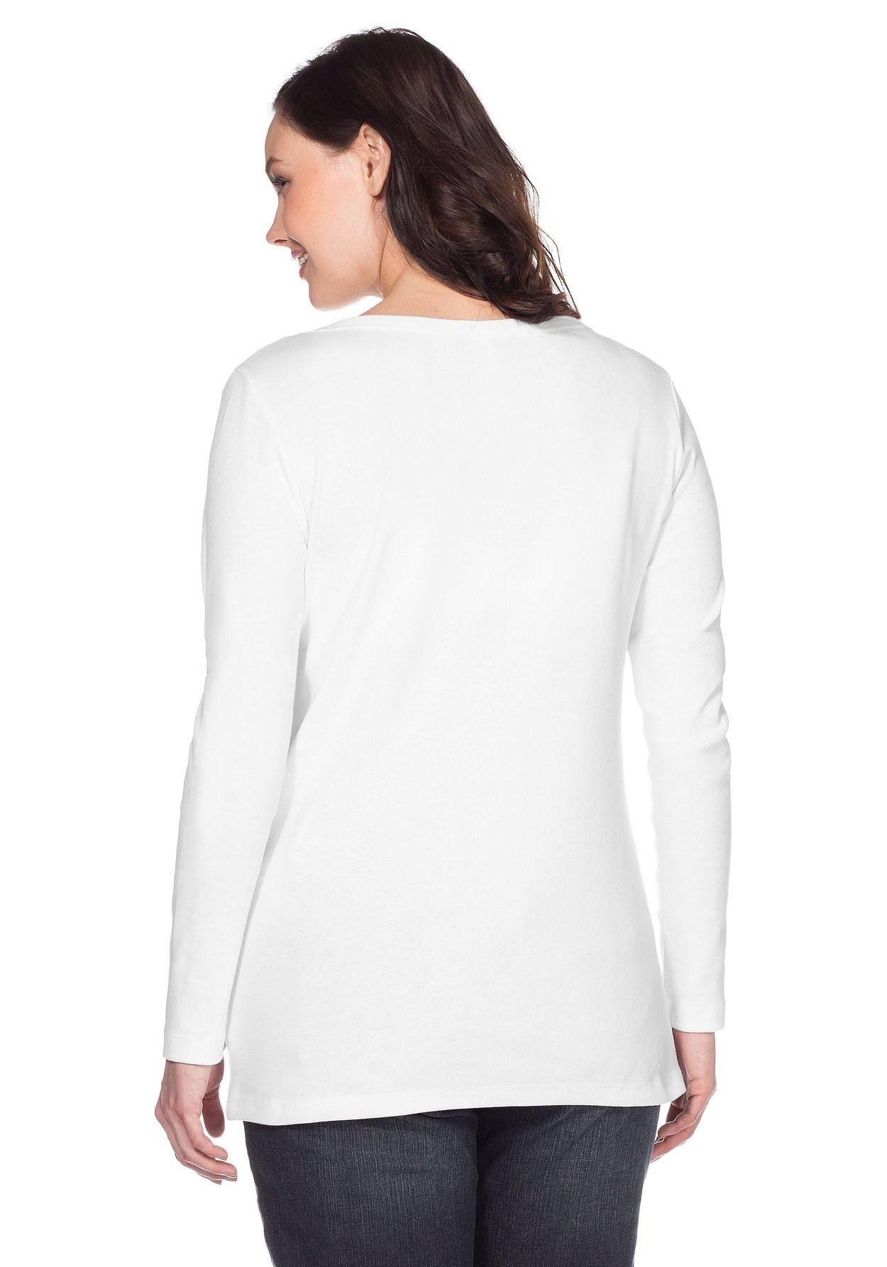 Sheego Langarmshirt »Langarmshirt aus Baumwolle«, aus Baumwolle