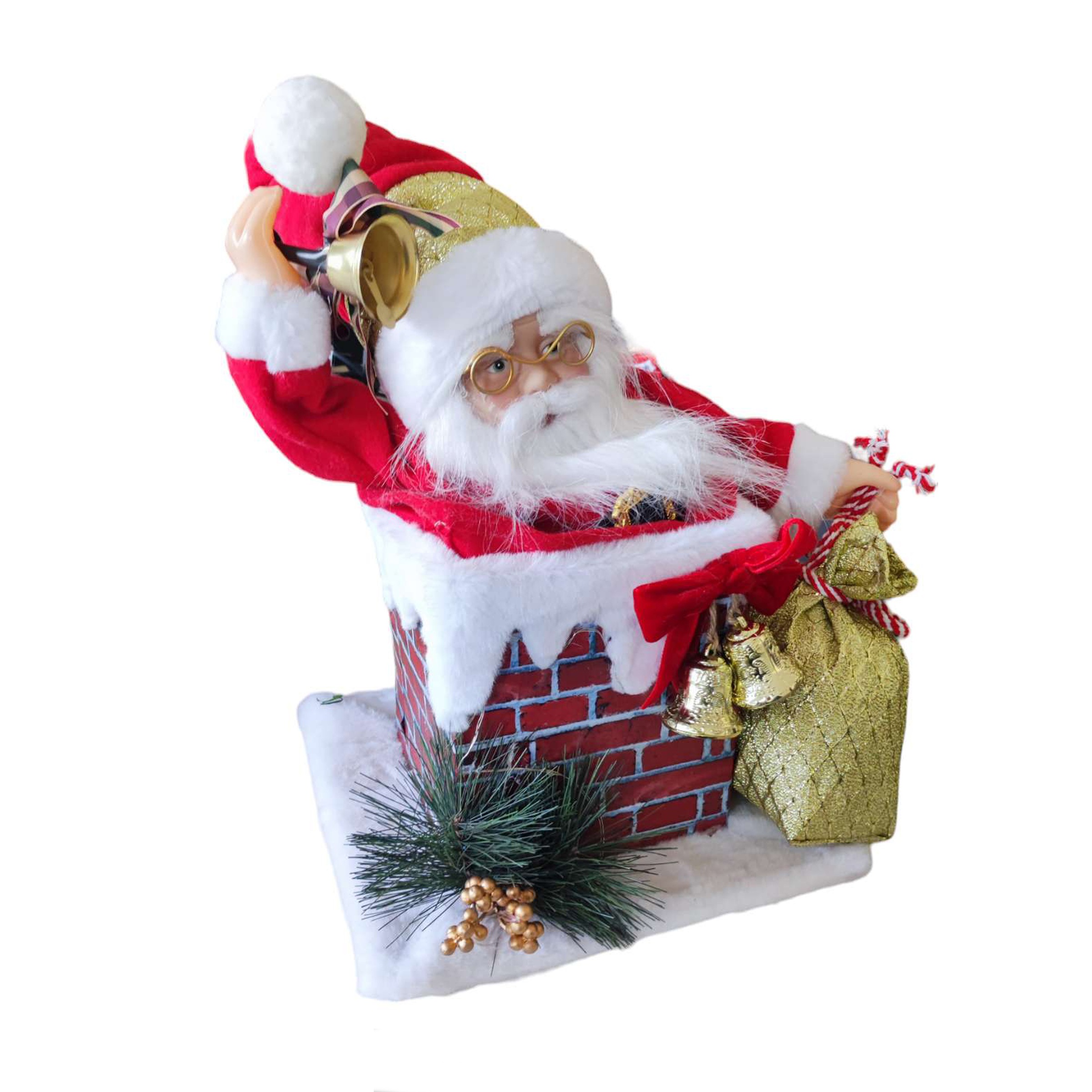 SHX Weihnachtsmann »Animierter Weihnachtsmann im Schornstein« Bewegung, Soundeffekte