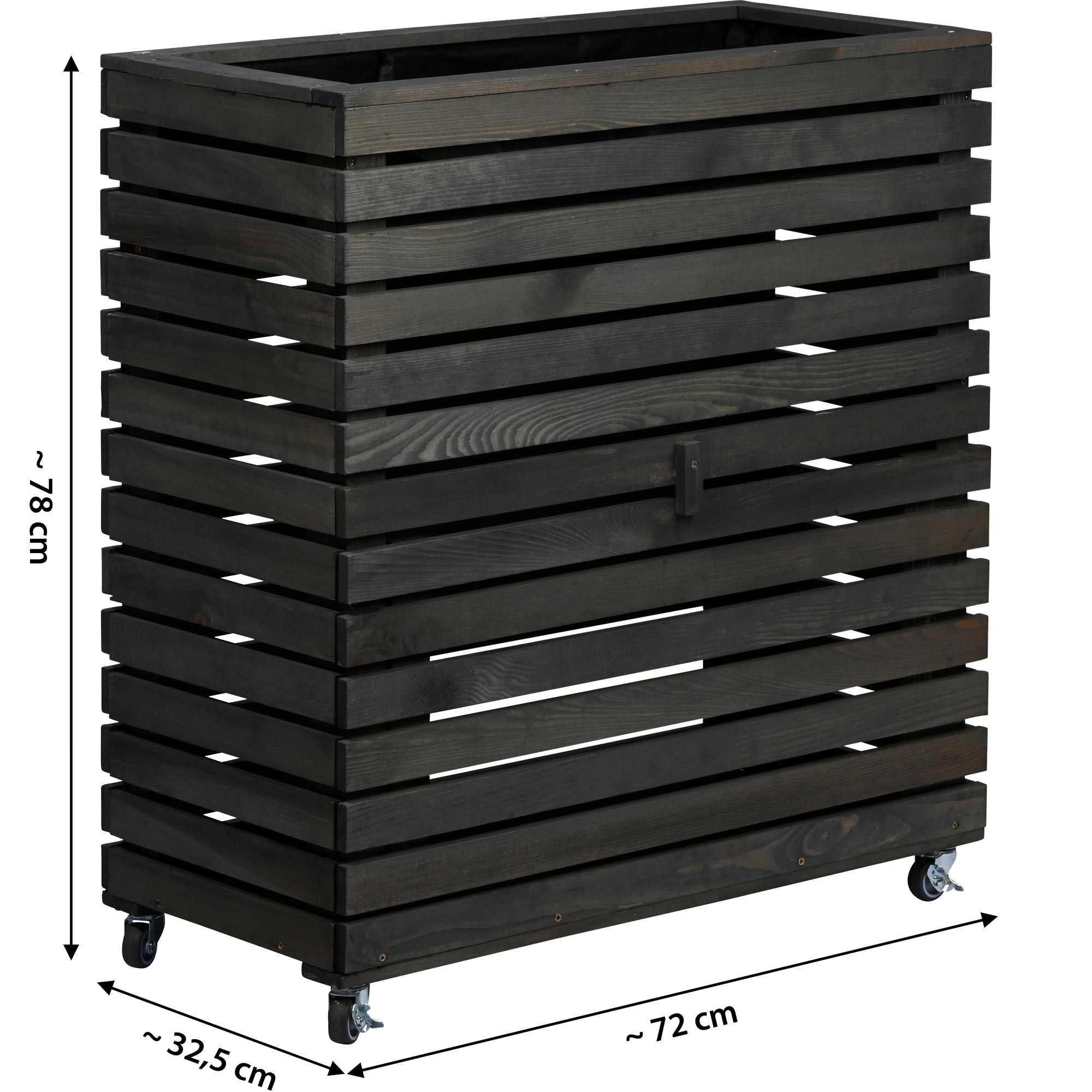 dobar Hochbeet »"Rolla" Gr. L, Anthrazit« ca. 72 x 32,5 x 78 cm (L x B x H) groß und ca. 13,4 kg