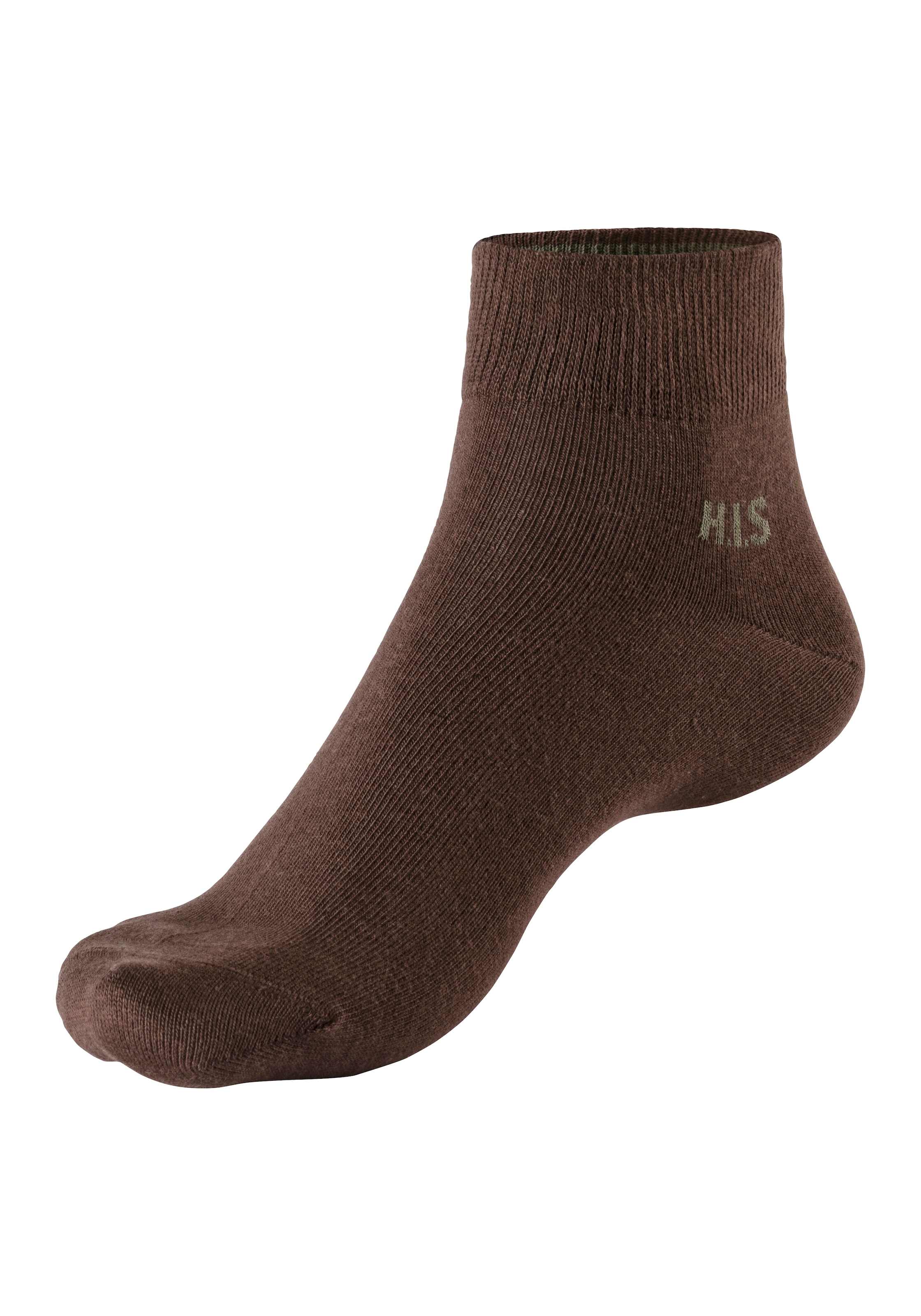 H.I.S Kurzsocken, (Packung, 10 Paar), mit farbigem Innenbund