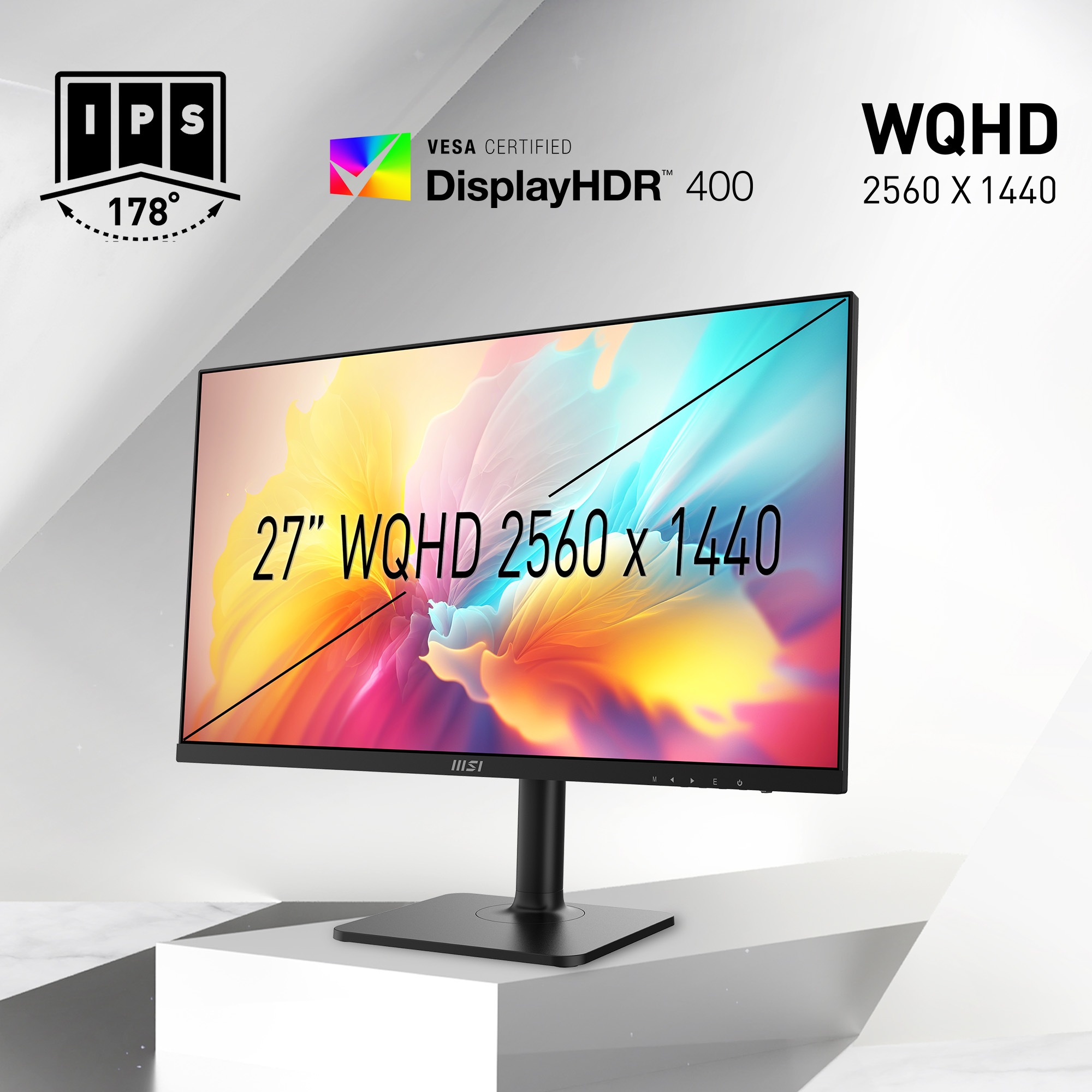 MSI LED-Monitor »Modern MD272QXP«, 69 cm/27 Zoll, 2560 x 1440 px, WQHD, 1 ms Reaktionszeit, 100 Hz, höhenverstellbar, 3 Jahre Herstellergarantie, USB-C