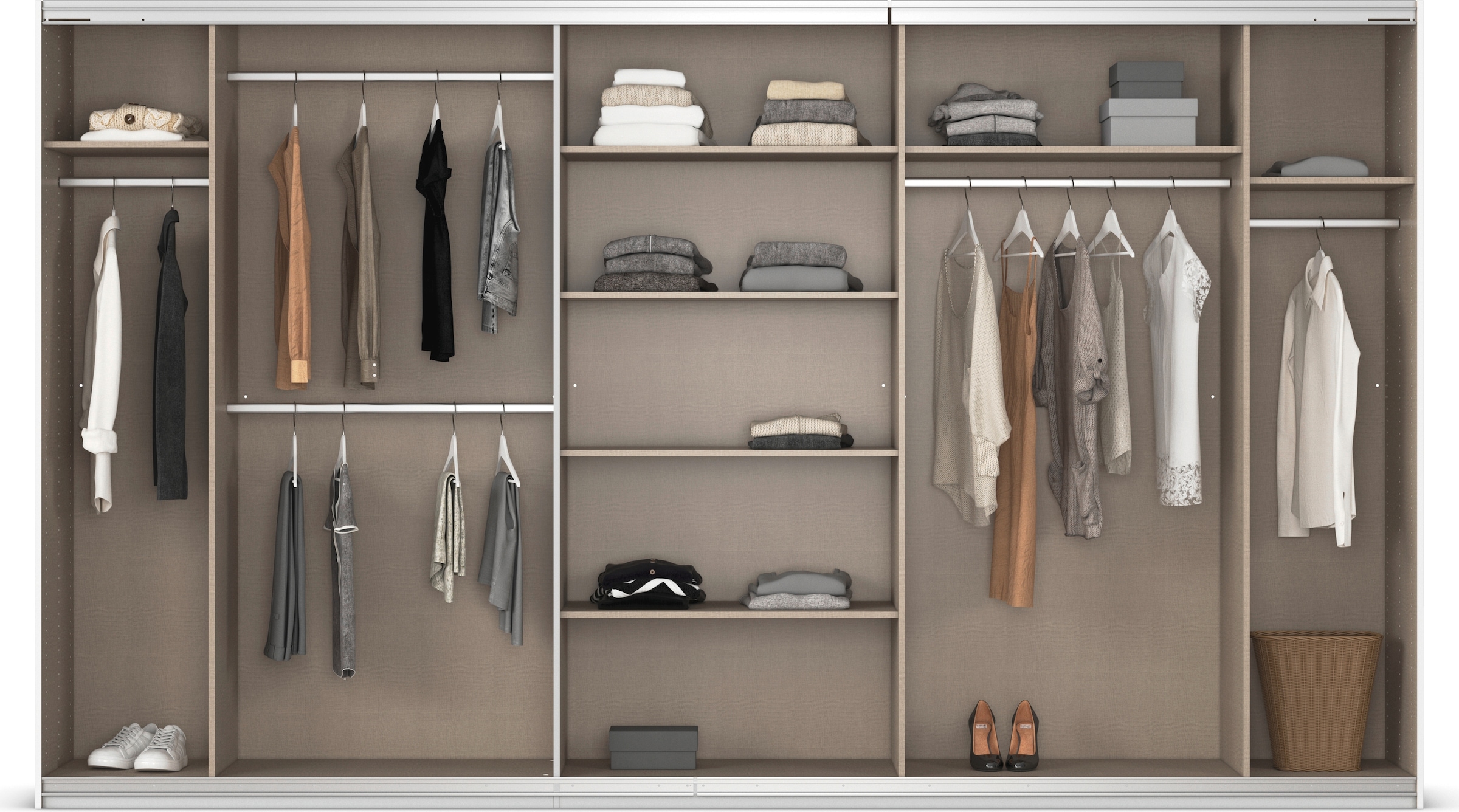 rauch Schwebetürenschrank »Kleiderschrank Schrank Garderobe AGORDO«, Top Innenausstattung, in 4 Breiten und 2 Höhen MADE IN GERMANY