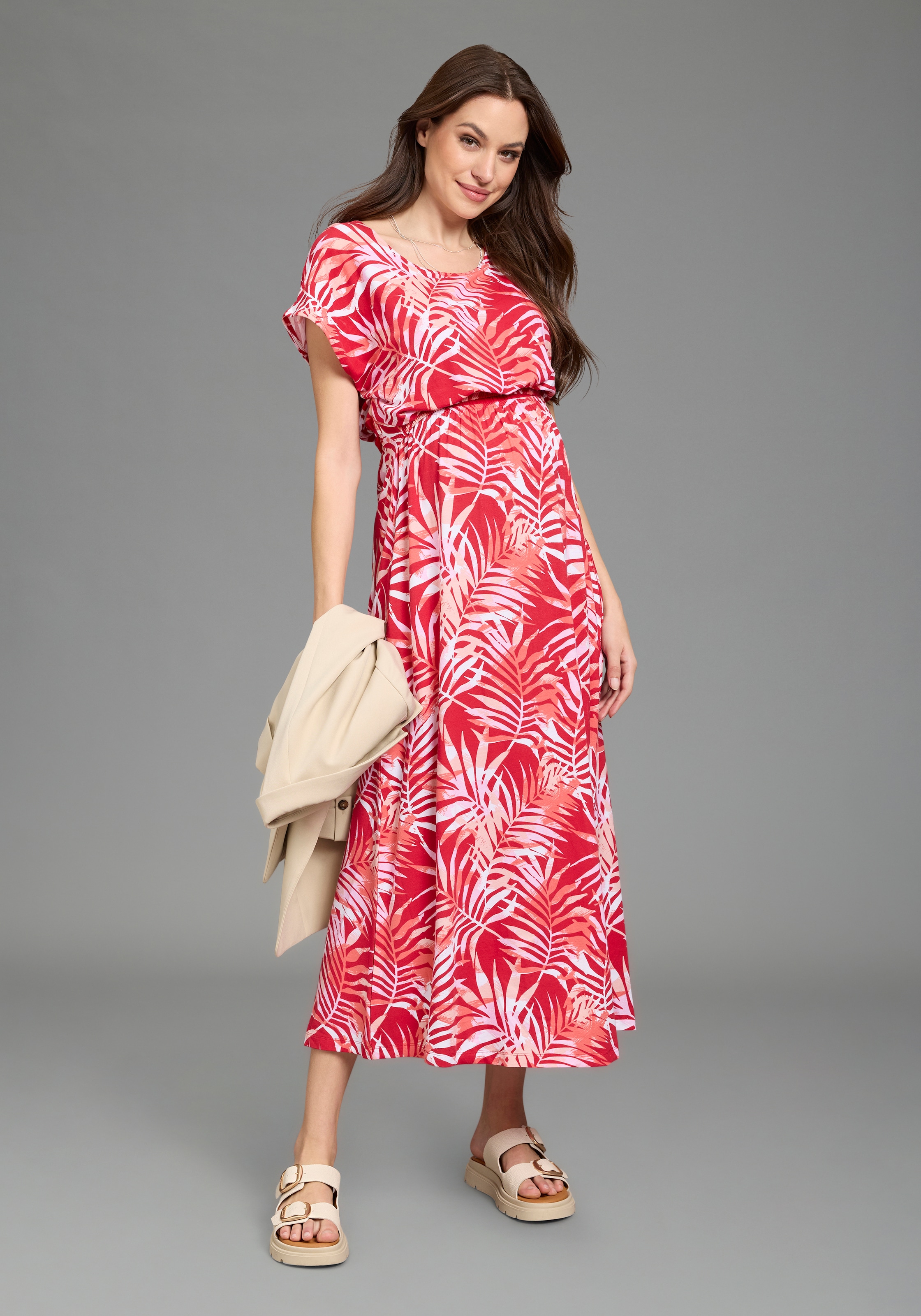 Neun Monate Umstandskleid »Langes Schwangerschafts- und Still-Kleid« Ohne Taschen Jersey-Kleid für Schwangerschaft und Stillzeit