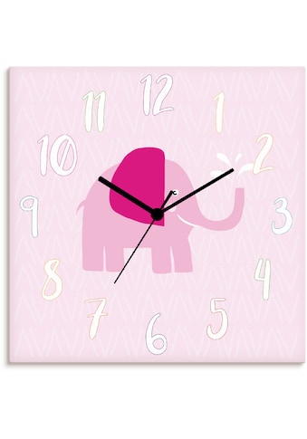 Artland Wanduhr »Elefant auf rosa«, lautlos, ohne Tickgeräusche, nicht tickend,... kaufen
