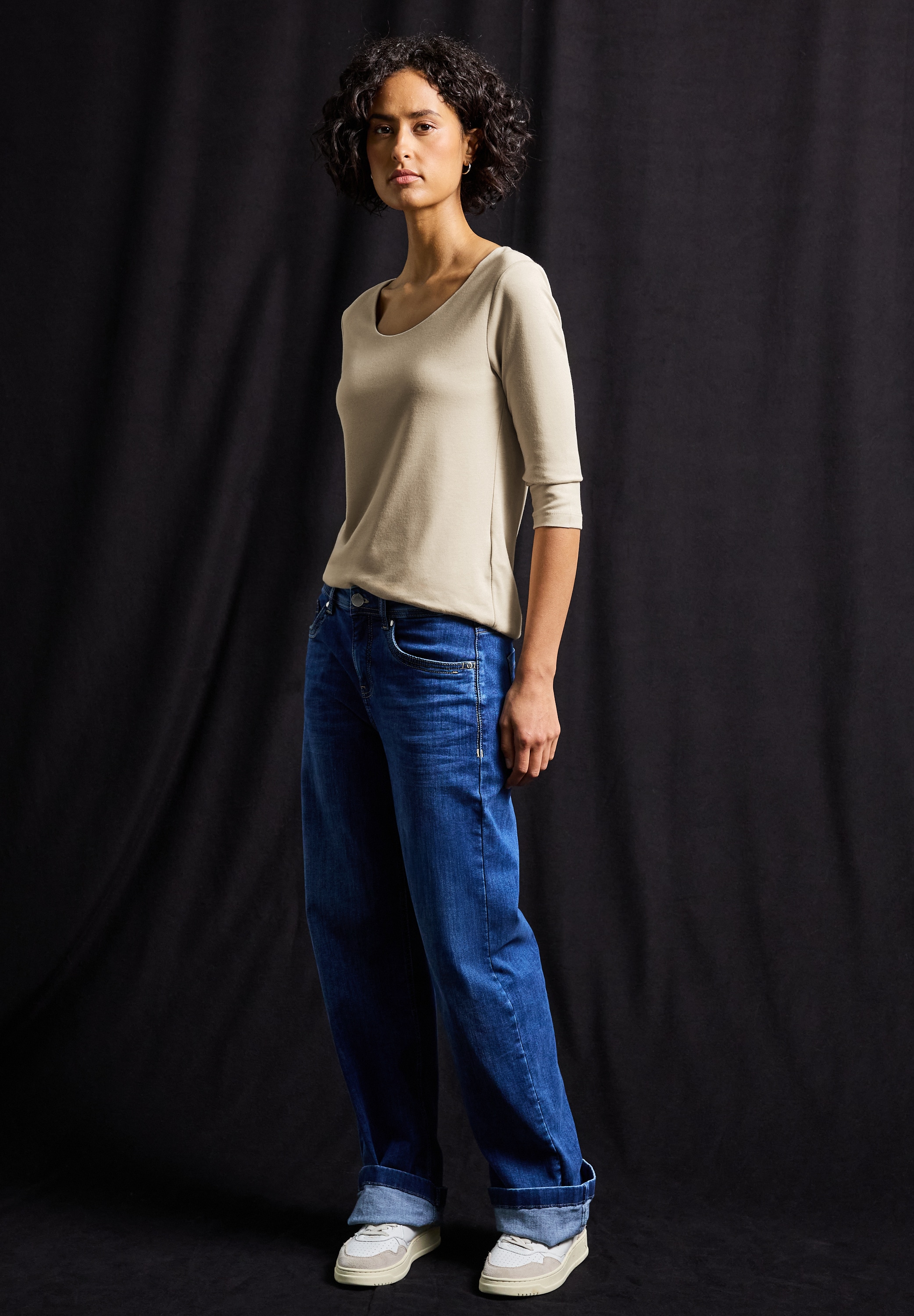 STREET ONE 3/4-Arm-Shirt »Style Pania« im Basic-Style, mit Rundhals