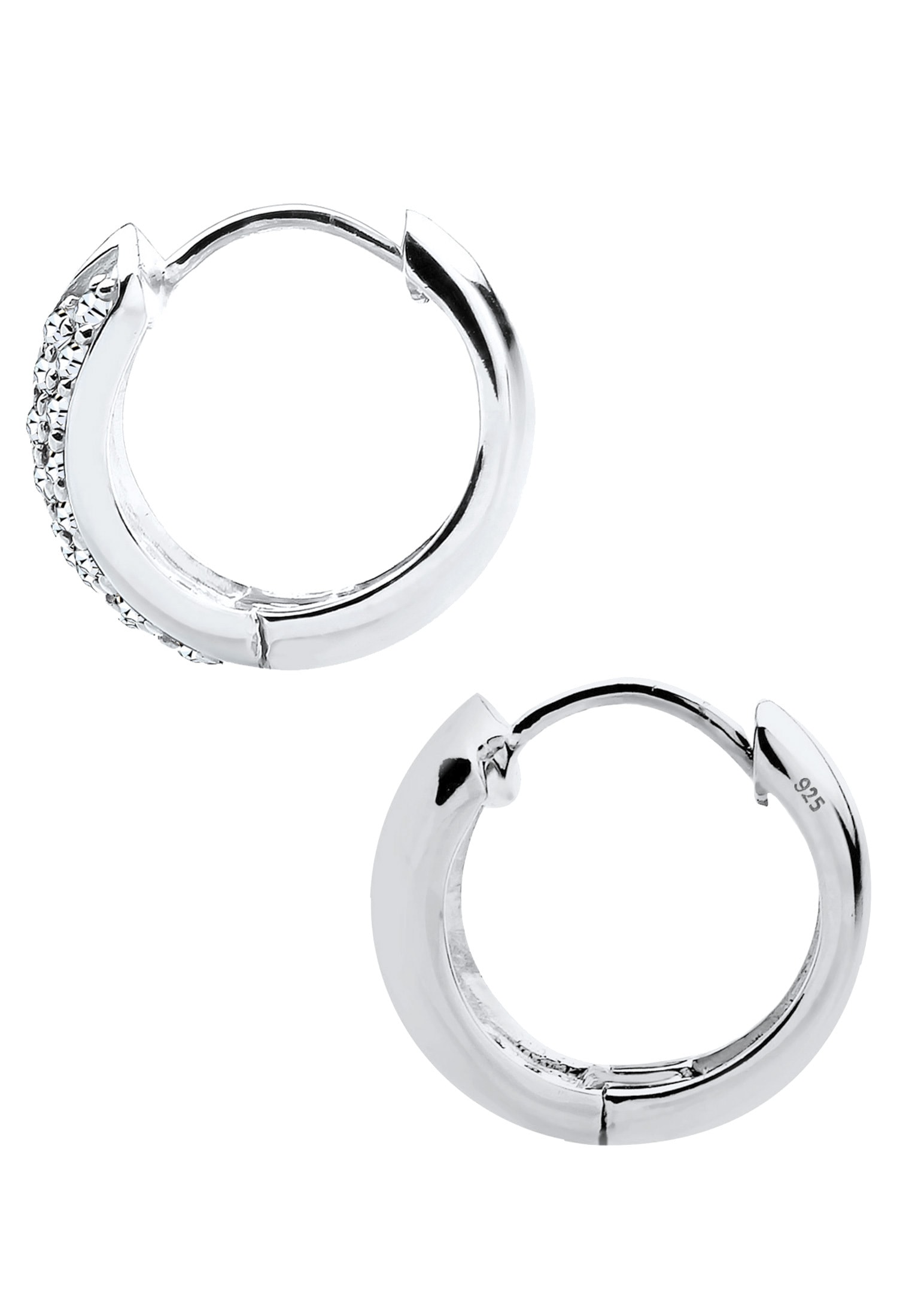 Elli Paar Creolen »Ohrringe Creolen Elegant Kristalle 925 Silber«