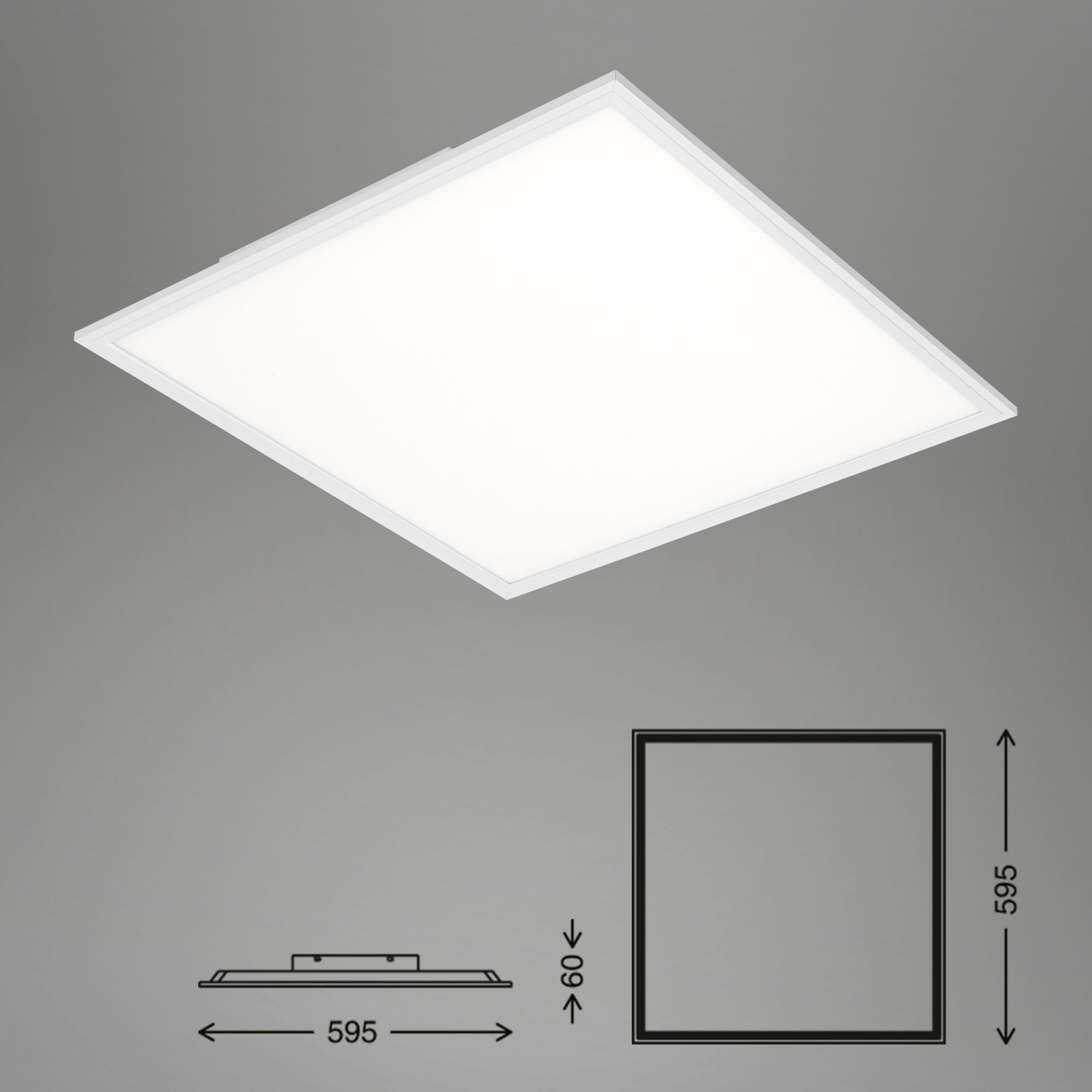 Briloner Leuchten LED Deckenleuchte »7192016 Simple« LED-Board Neutralweiß Deckenlampe, 59,5x59,5x6cm, Weiß, 38W, Wohnzimmer, Schlafzimmer, Flur