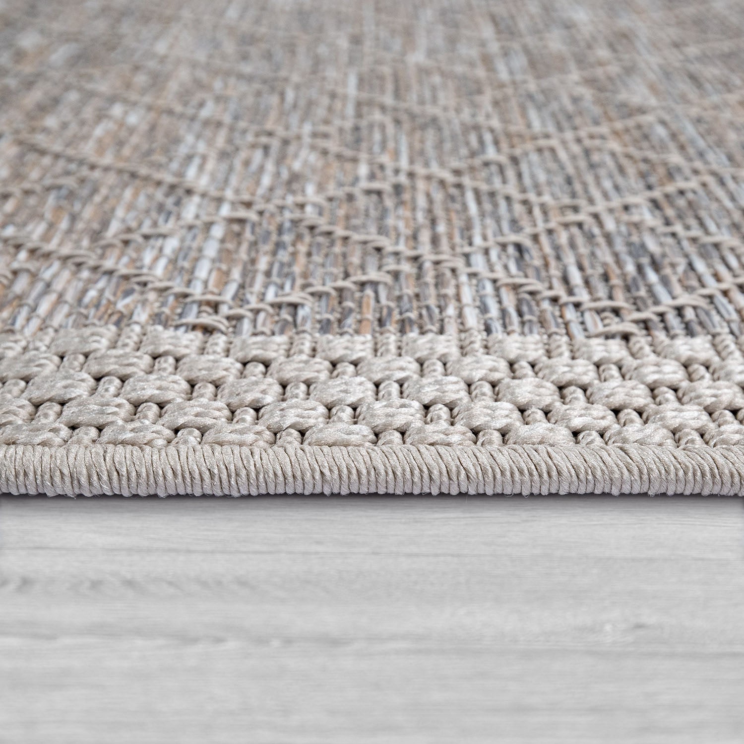Paco Home Teppich »Vancouver 163«, rechteckig, 4 mm Höhe, Flachgewebe, Rauten Muster, meliert, Bordüre, Outdoor geeignet