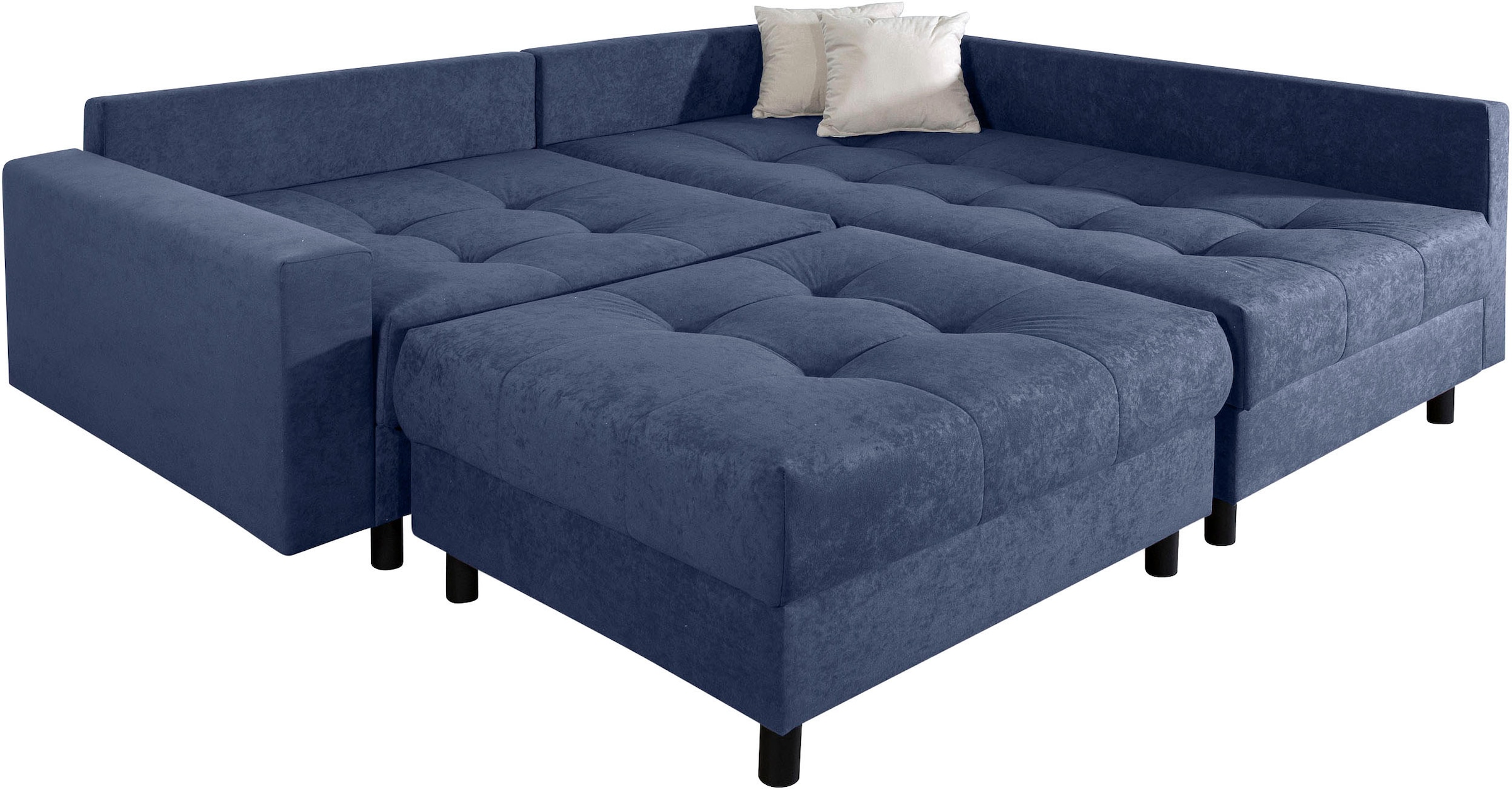 COLLECTION AB Ecksofa »Toni L-Form, B: 215 cm« Set: Sofa & Hocker, 2 Zierkissen, Federkern