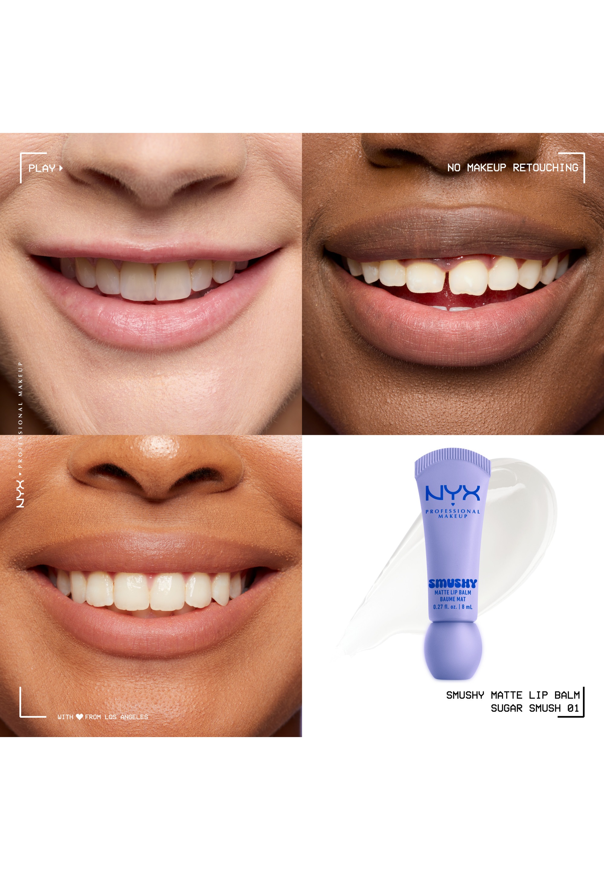 NYX PROFESSIONAL MAKEUP Lippenbalsam »SMUSHY MATTE LIP BALM« jeder der Farbtöne hat einen einzigartigen, süßen Duft