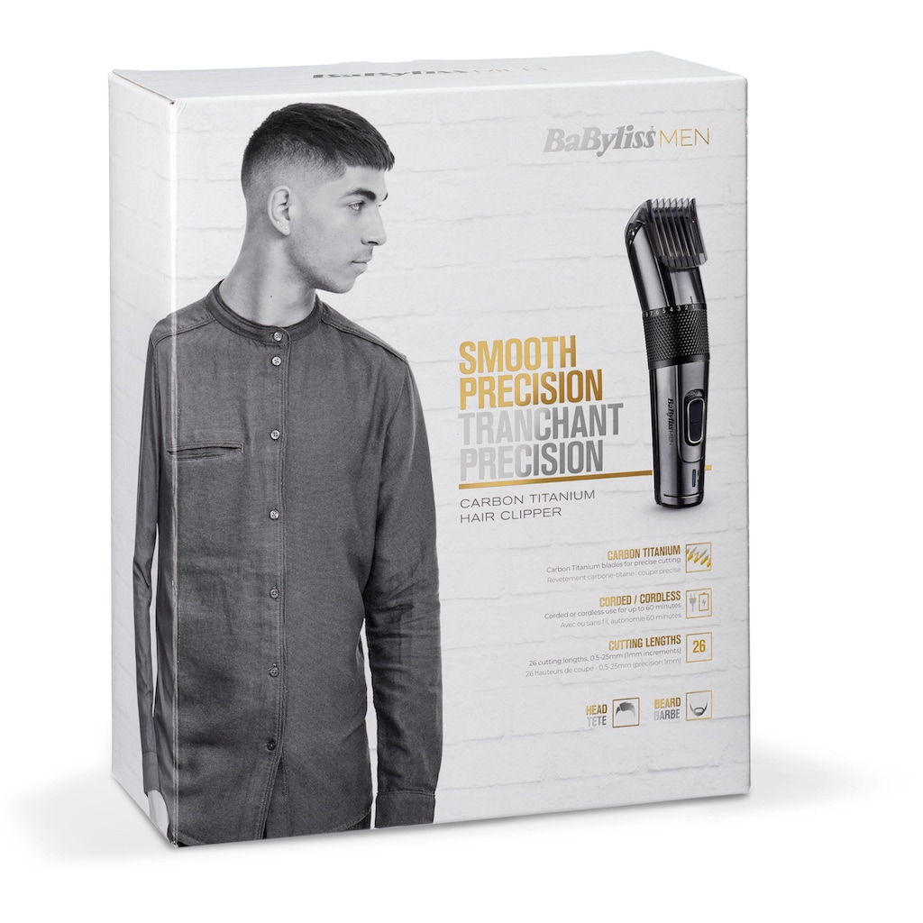 BaByliss Körper- und Bikinitrimmer »E978E MEN Carbon Titanium«, 0,5 - 25mm