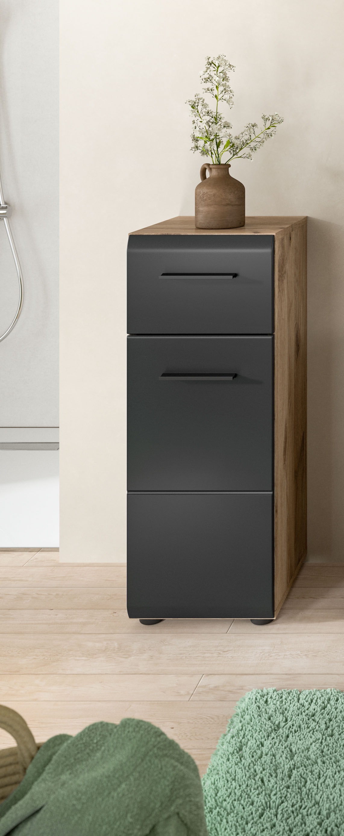 INOSIGN Stauraumschrank »FLORENZ, TOPSELLER!, Höhe 80 cm, 1 Tür, 1 Schubkasten« TOPSELLER!, 1 Stk. tlg. Türanschlag wechselbar, hochwertige MDF Front, Badschrank, Bad