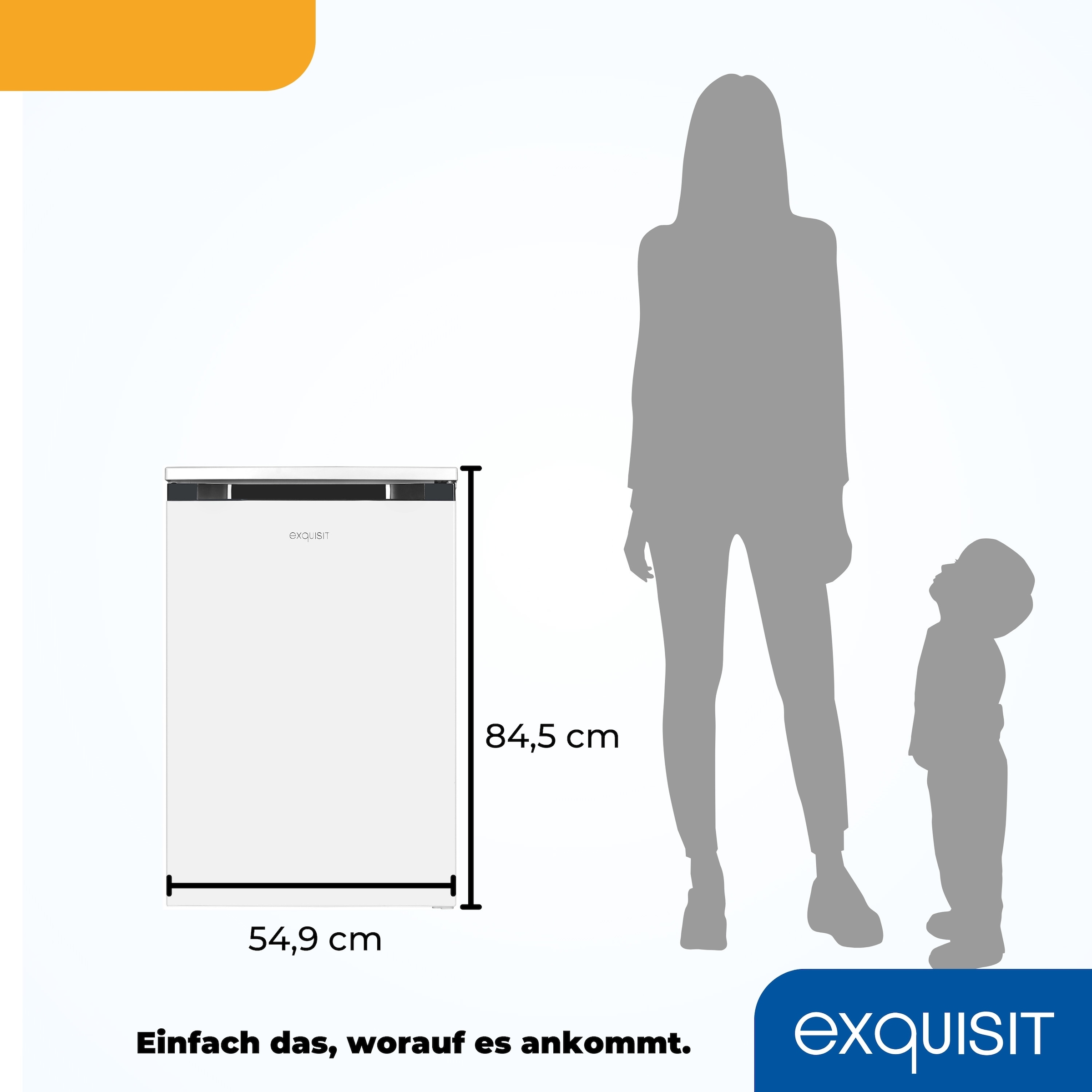 exquisit Kühlschrank KS15-4-051C weiss »KS15-4-051C weiss« 84,5 cm hoch 54,9 cm breit Flexibel & geräumig: 107 L Mini-Kühlschrank mit 4-Sterne Gefrierfach