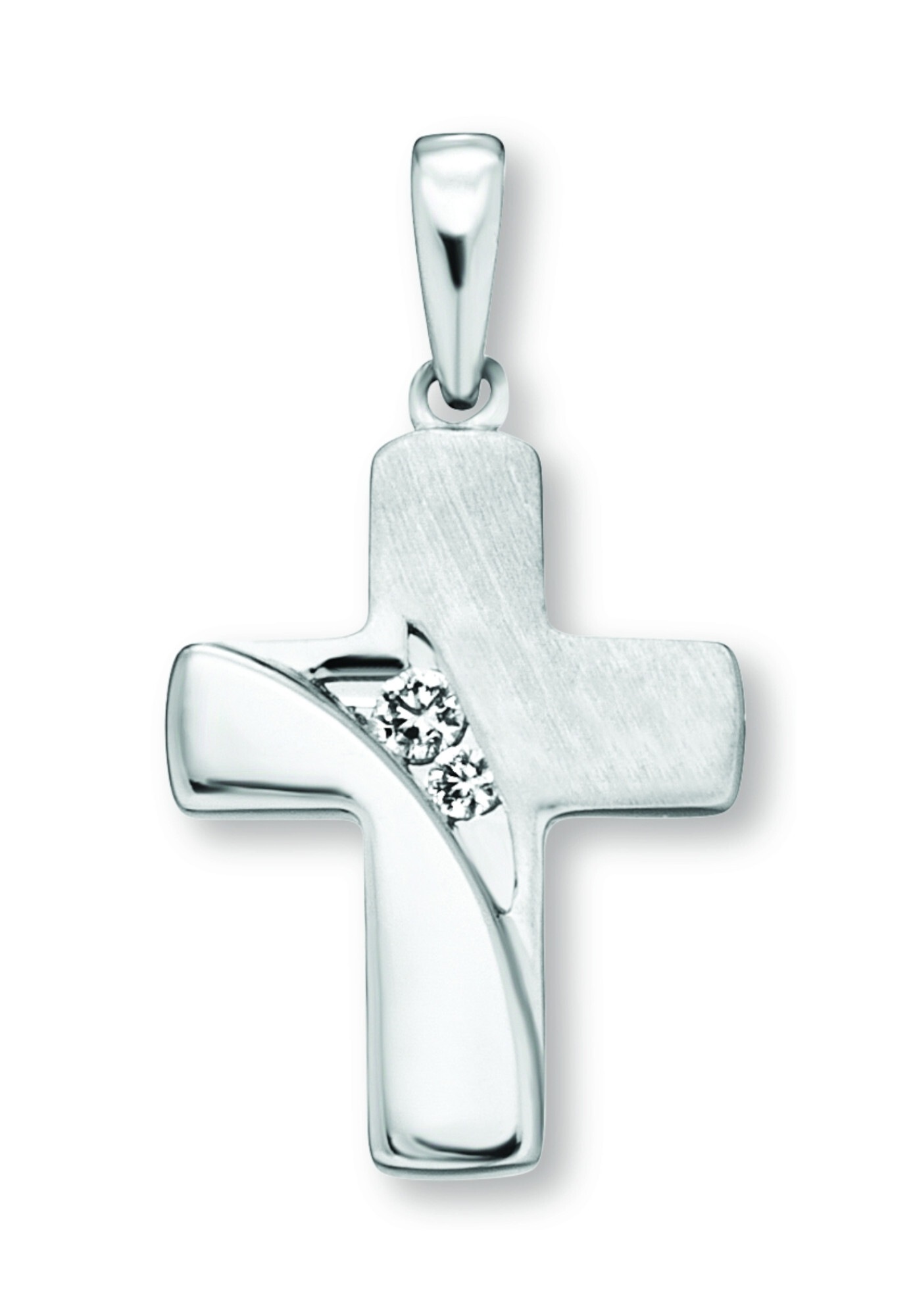 ONE ELEMENT Kettenanhänger »Zirkonia Kreuz Anhänger aus 925 Silber«