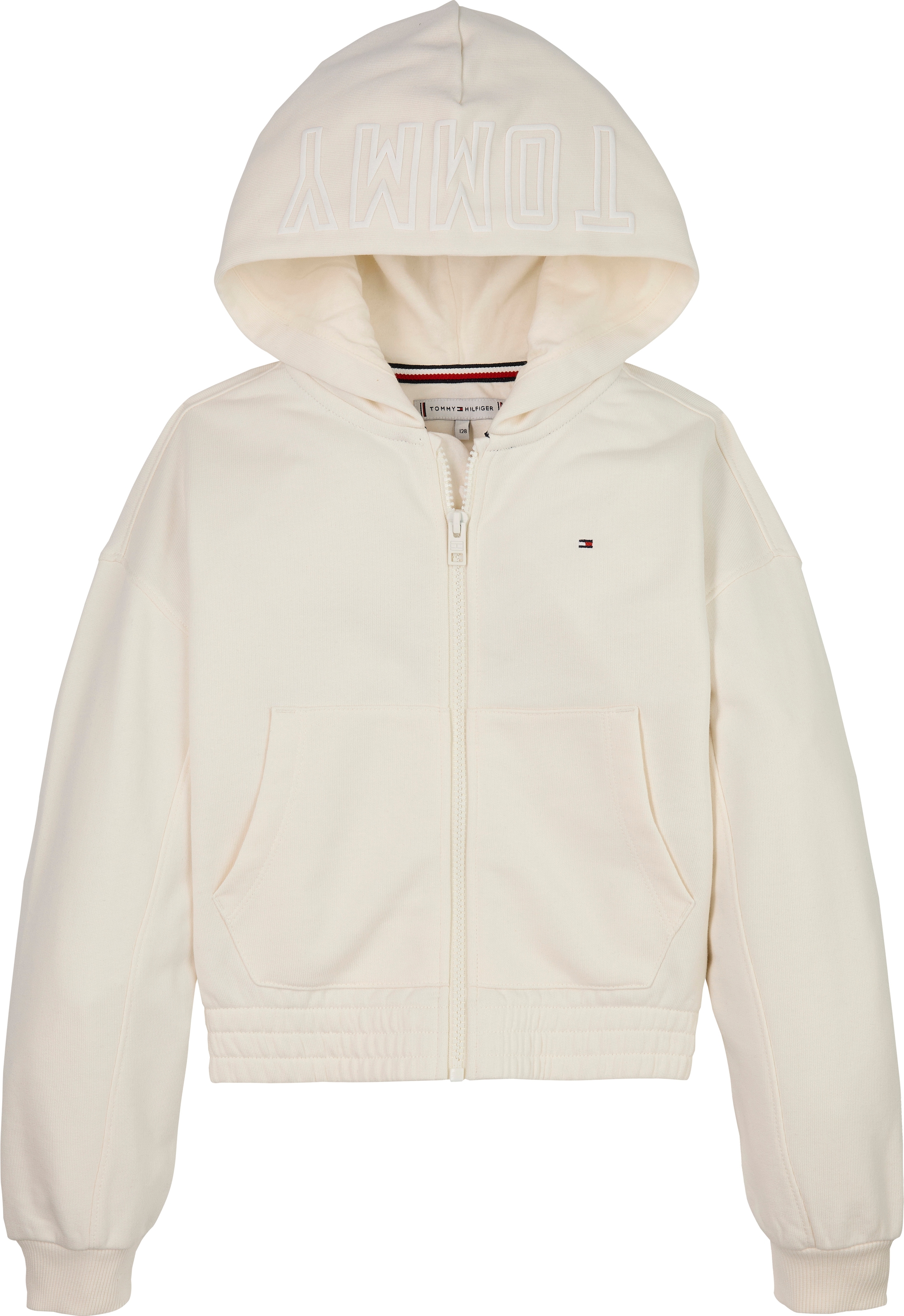 Tommy Hilfiger Kapuzensweatjacke »TOMMY PUFF PRINT ZIP THRU HOODIE«, für Kinder bis 16 Jahre, Druck auf der Kapuze