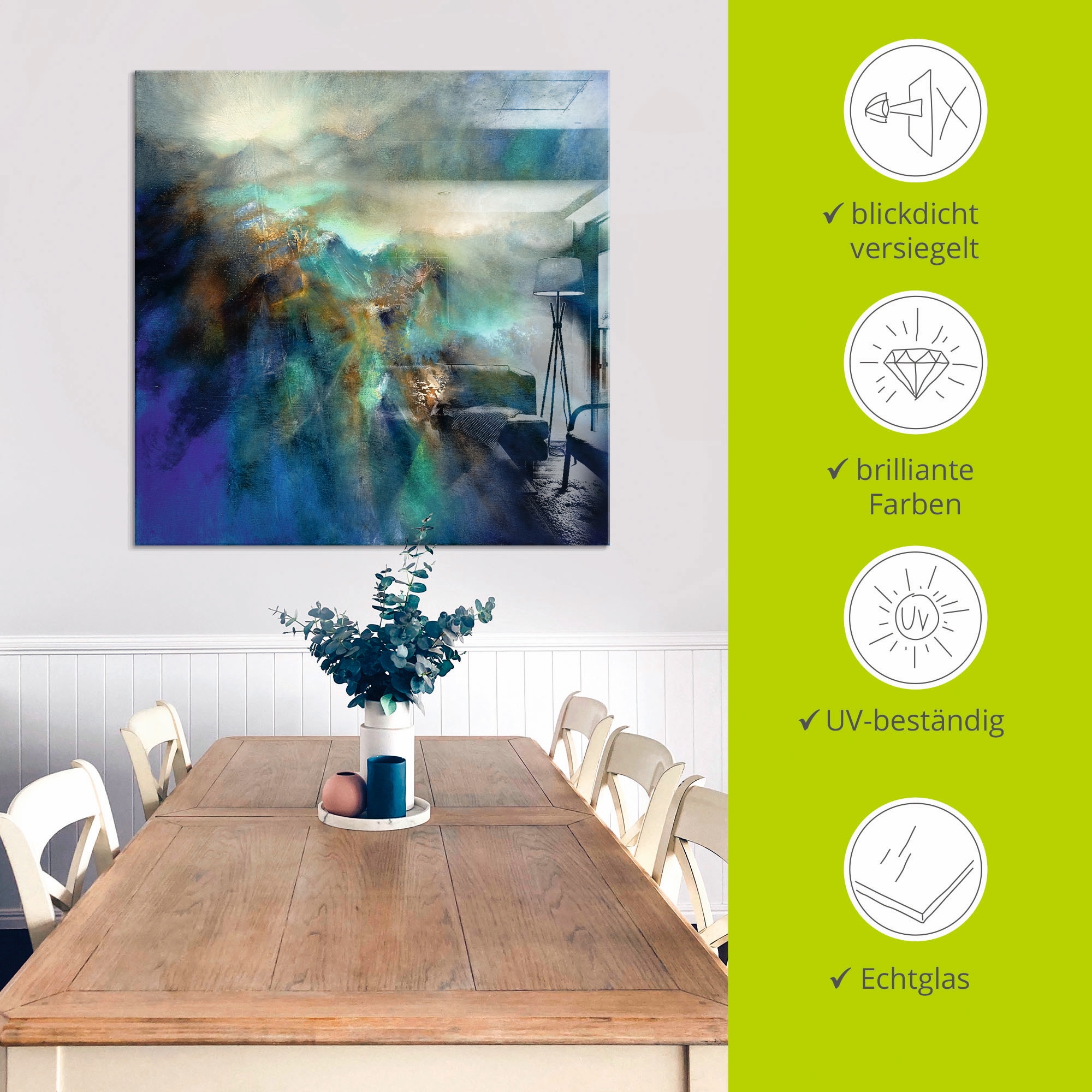 Artland Glasbild »Über allen Gipfeln« Landschaften 1 Stk. tlg. in verschiedenen Größen