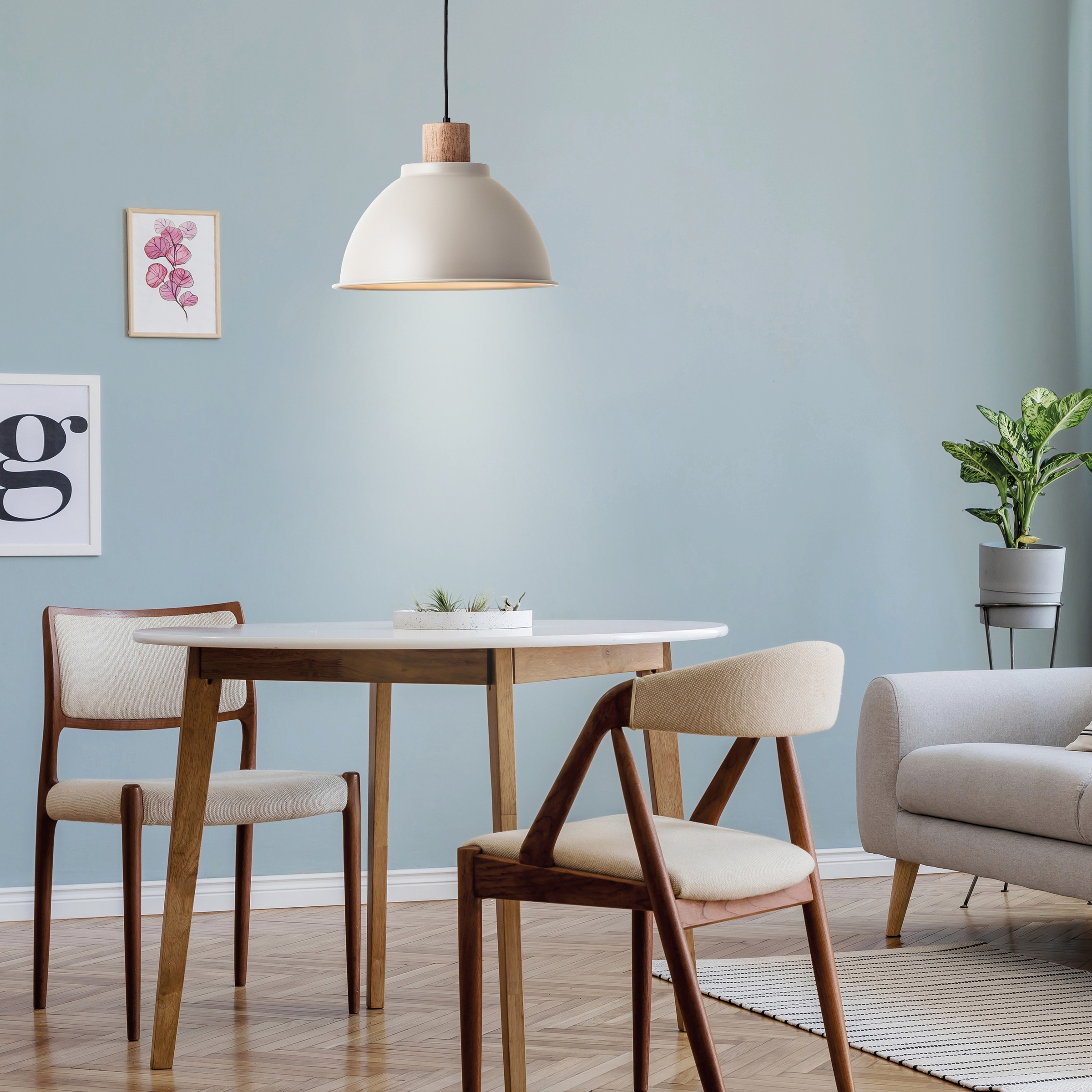 Brilliant Pendelleuchte »Erena«, 1 flammig, Leuchtmittel E27 | ohne Leuchtmittel, Höhe 120 cm, Ø 38 cm, E27, kürzbar, Metall/Holz