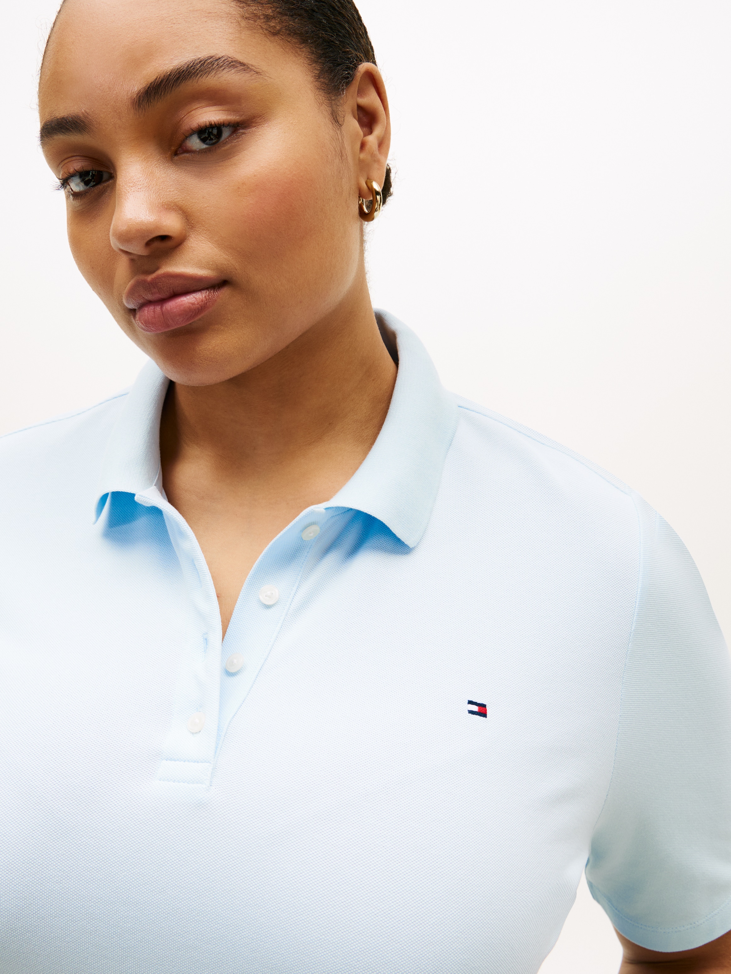 Tommy Hilfiger Curve Poloshirt »CRV 1985 REG PIQUE POLO SS« in großen Größen, Piqué-Qualität