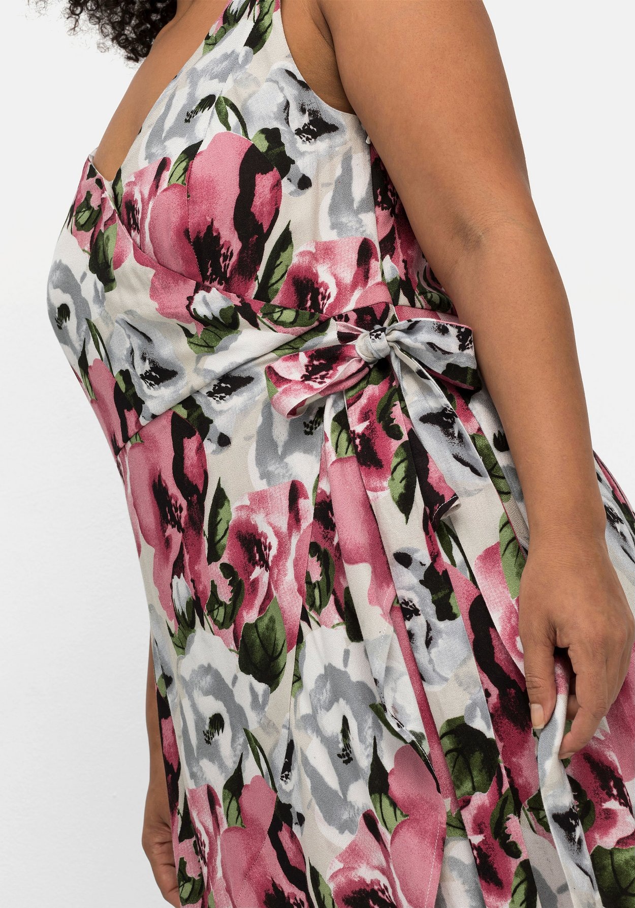 Sheego Sommerkleid »Maxikleid in Wickeloptik, mit Blumendruck«