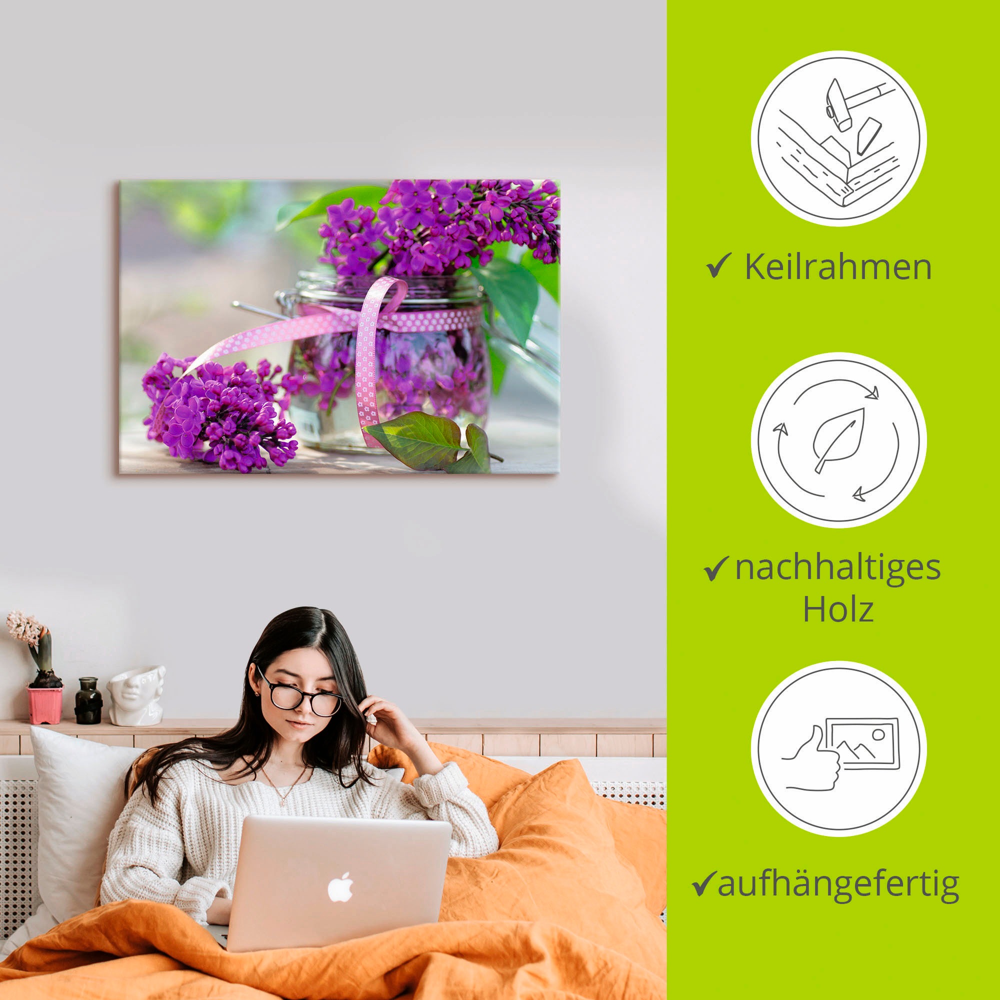 Artland Wandbild »Flieder Strauss« Blumen 1 Stk. tlg. als Leinwandbild, Poster in verschied. Größen