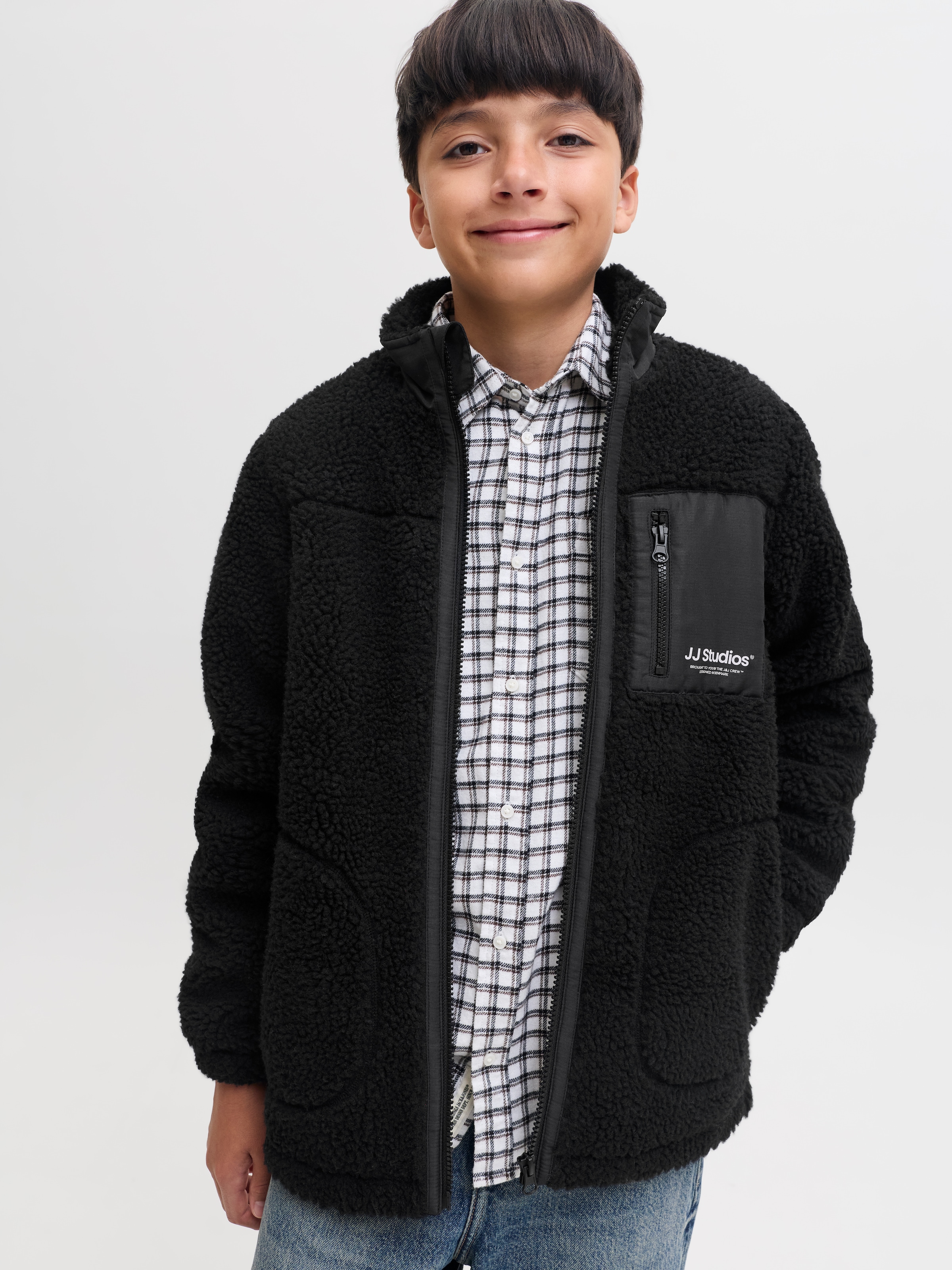 Jack & Jones Junior Kurzjacke »JJESOHO TEDDY JACKET AW26 SN JNR« Kunstfaser, Teddy Material