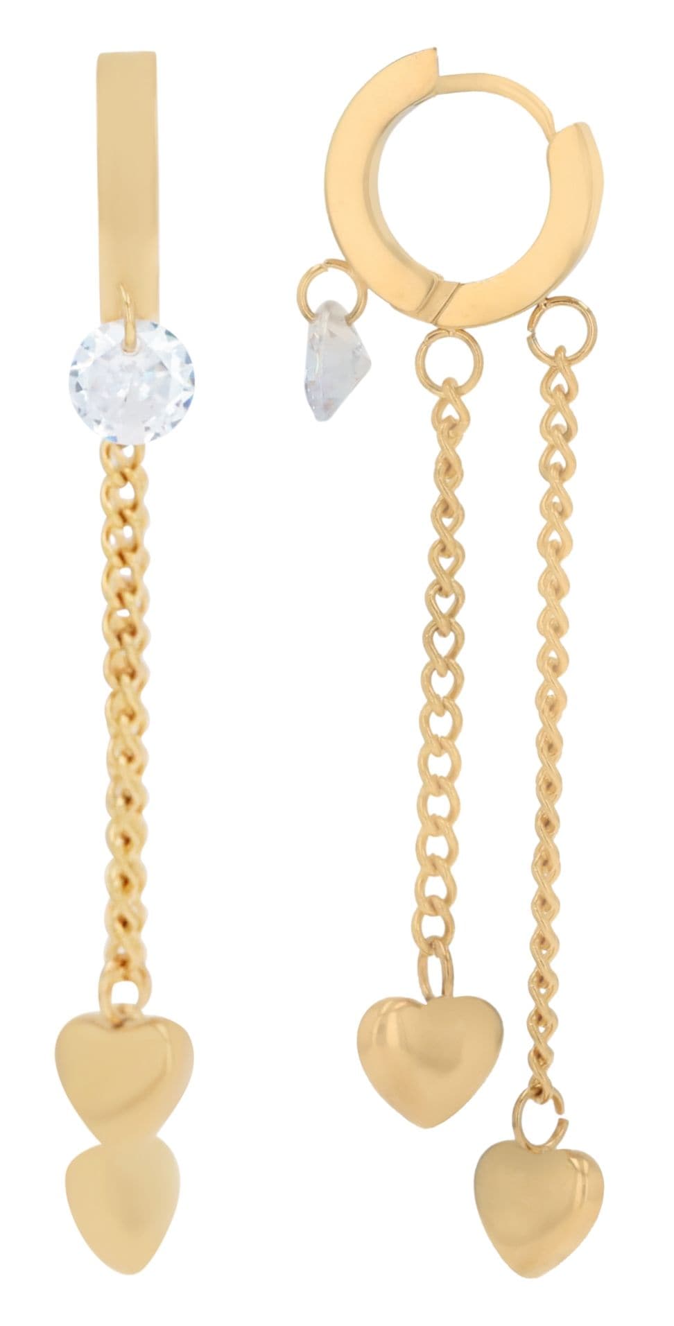 Adelia´s Herzanhänger »Damen Anhänger ¿ Herzanhänger aus Edelstahl mit Strass Steinchen«