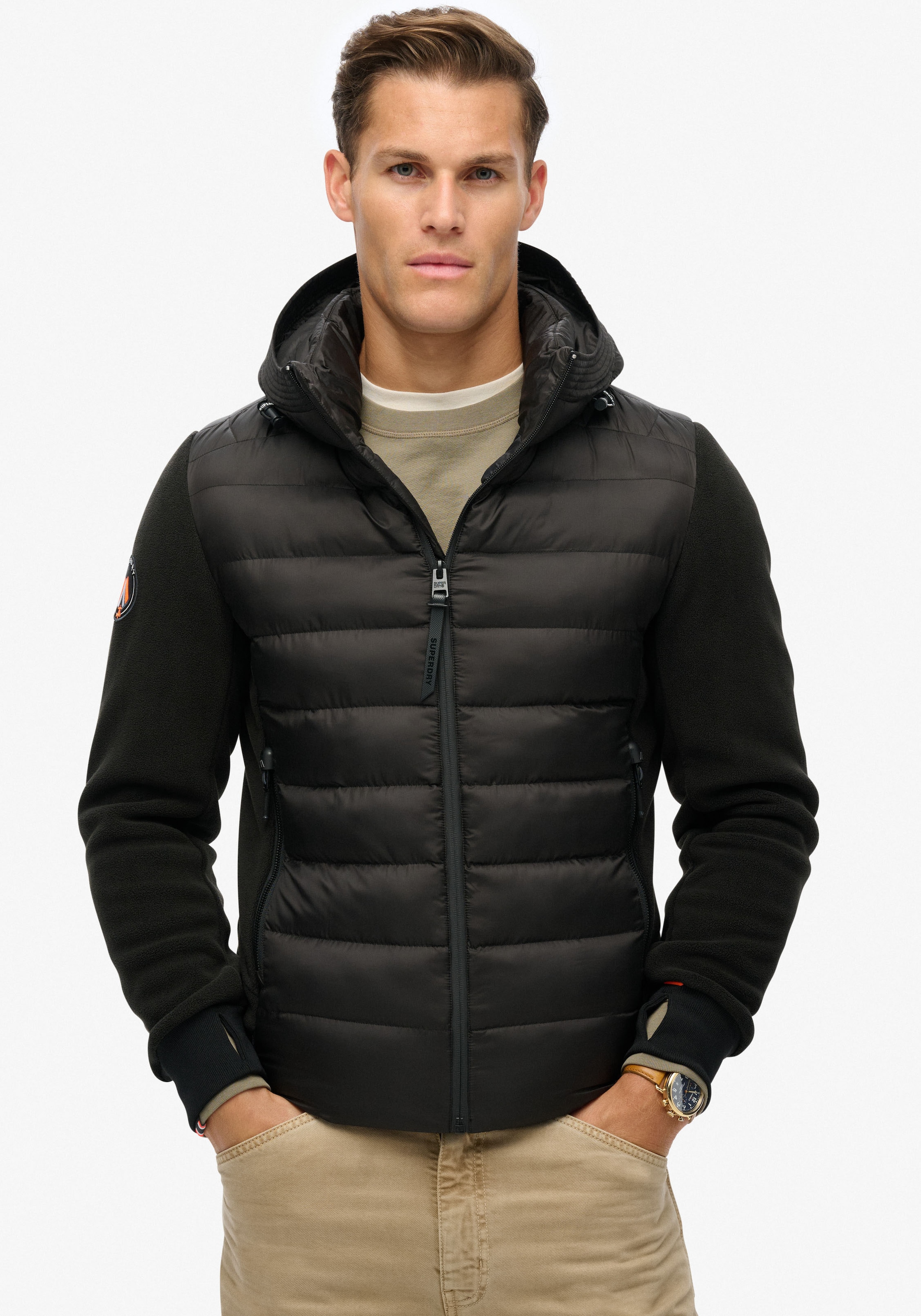 Superdry Steppjacke »HOODED STORM FLEECE BOMBER«, mit Kapuze