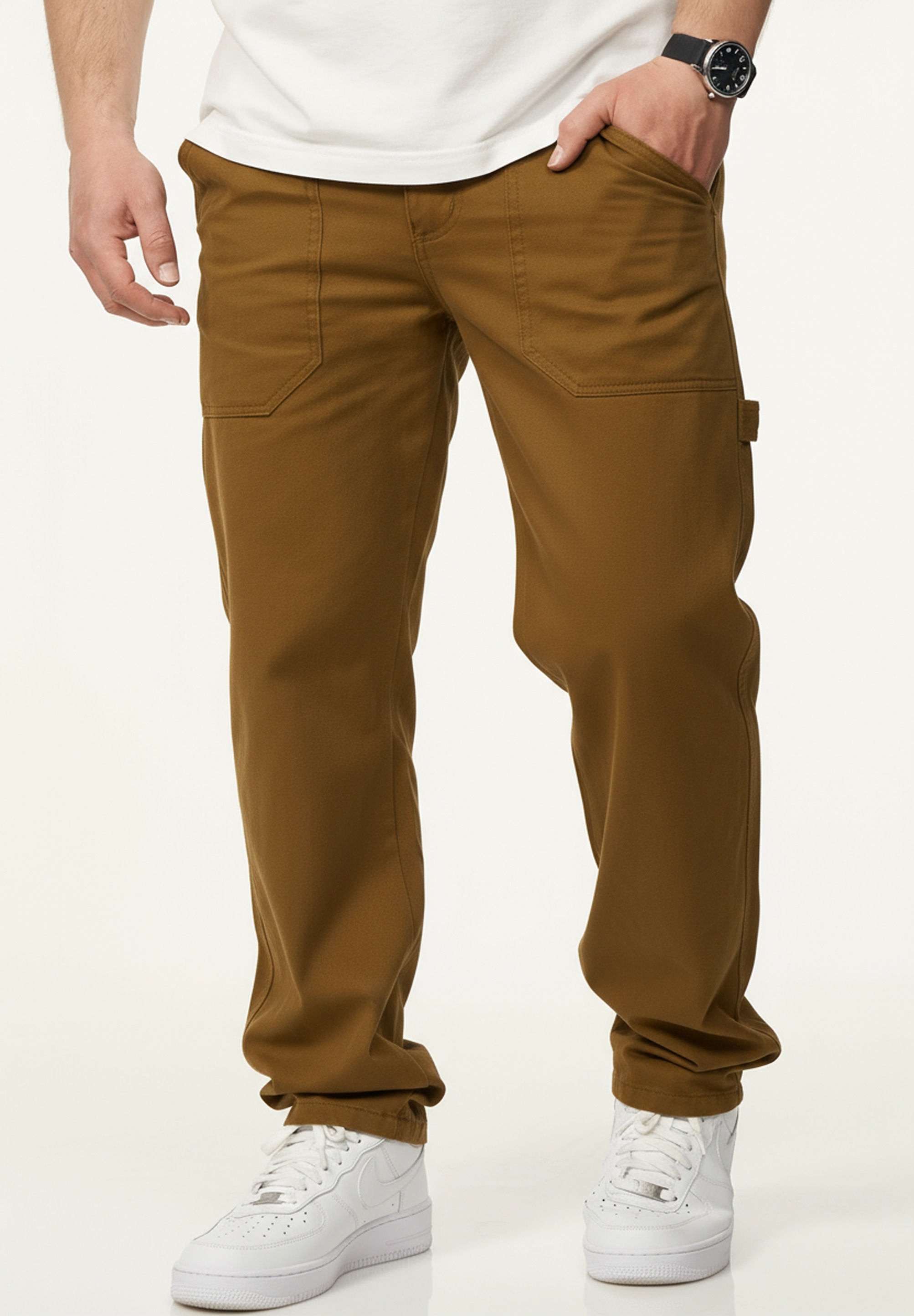 Daily Cotton Workerjeans »Hose im Carpenter-Stil - Regular-Fit Workwear« Herren Freizeithose Denim Stoffhose - Pants