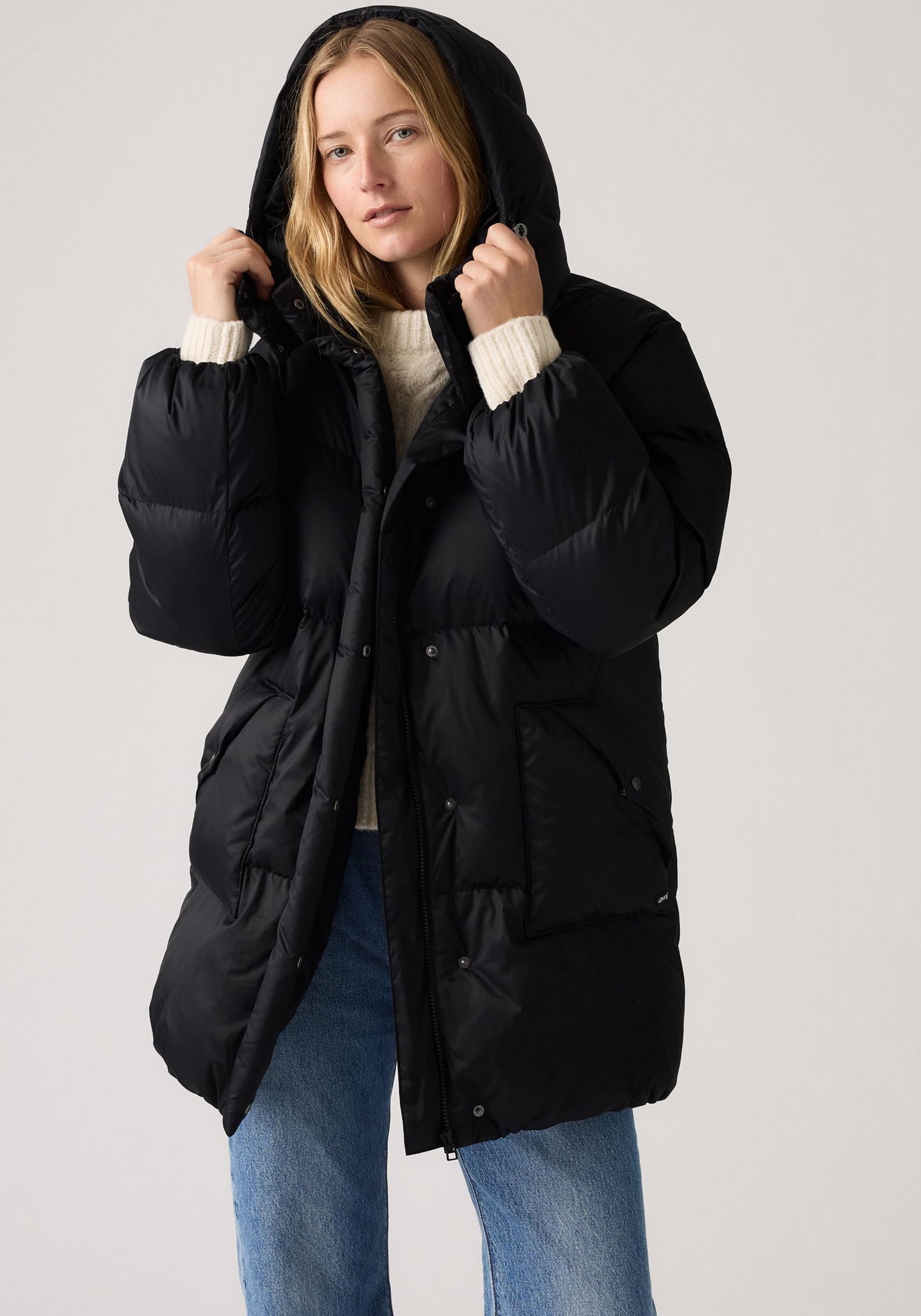 Levi's® Steppjacke »WESTERN BUBBLE MI«, Abnehmbare Kapuze