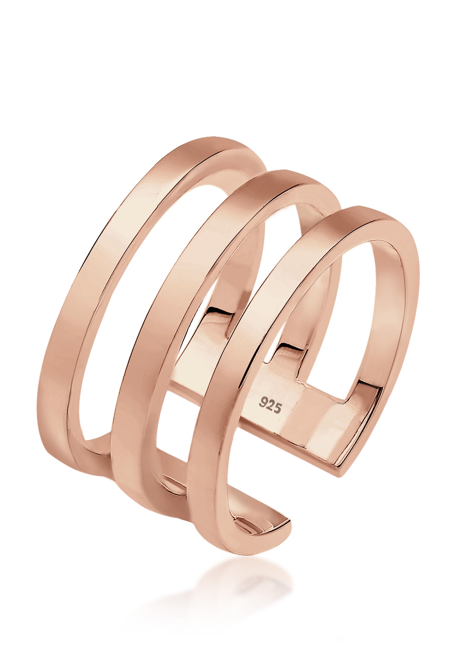 Elli Fingerring »Ring Silberring Breit Schlicht Offen 925 Silber«