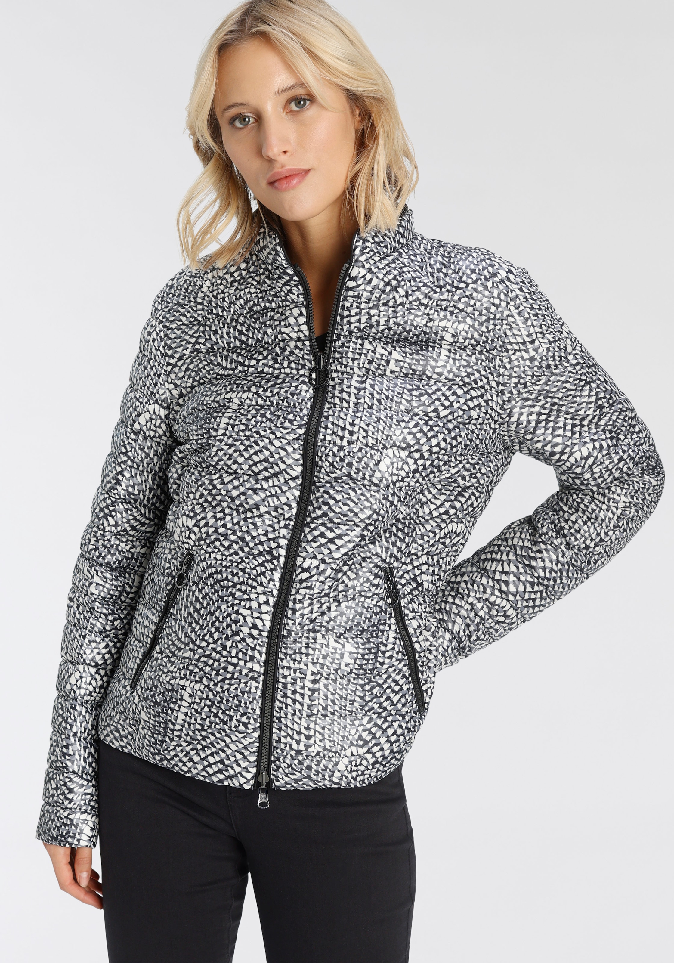 Barbara Lebek Steppjacke, zum Wenden, 2 Jacken in einer, unifarben und bedruckt