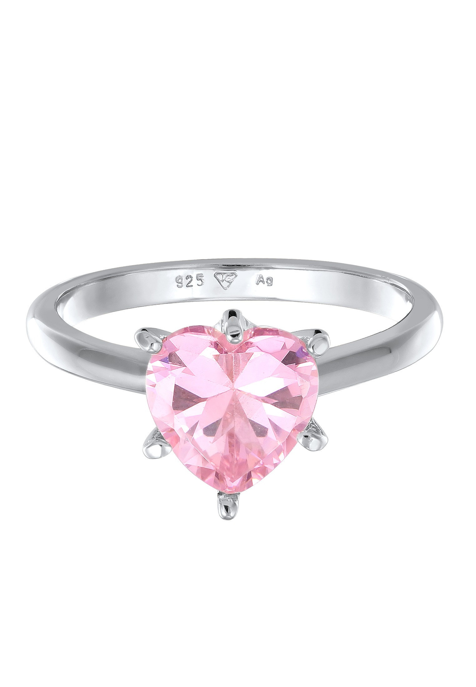 Elli Fingerring »Ring Herz Zirkonia Verlobungsring Solitär 925 Silber«