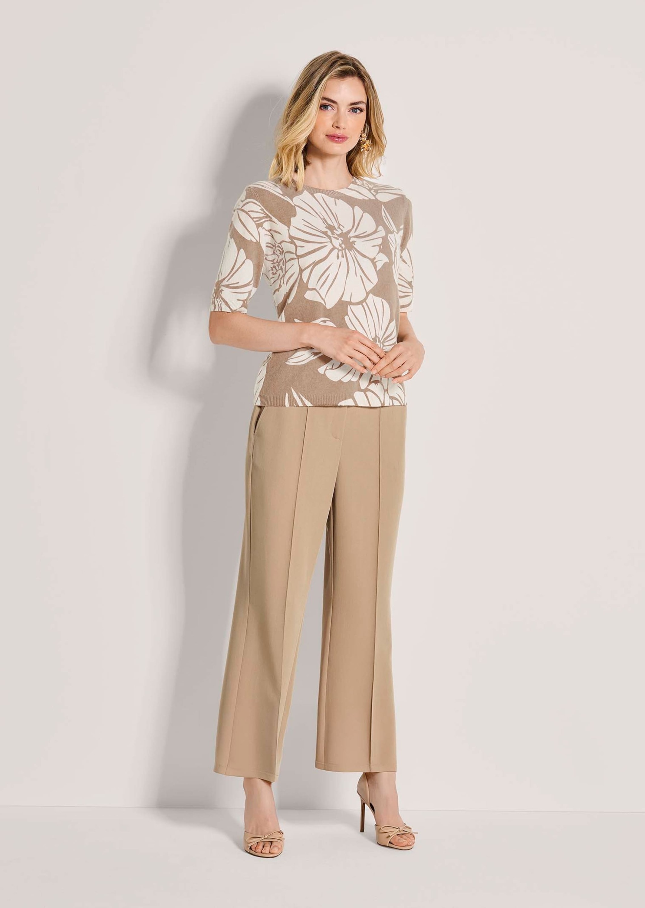 MADELEINE Longpullover »Kaschmirpullover Druckpullover mit Blüten-Print« Großformatige Blüten