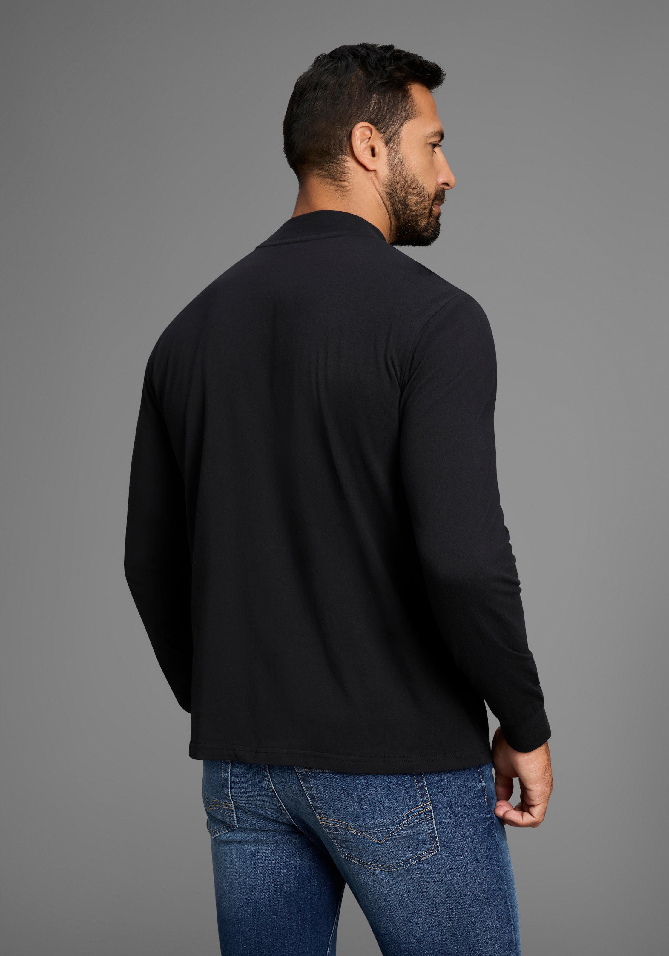 Man's World Stehkragenshirt »Neue Kollektion!«, mit Bündchen
