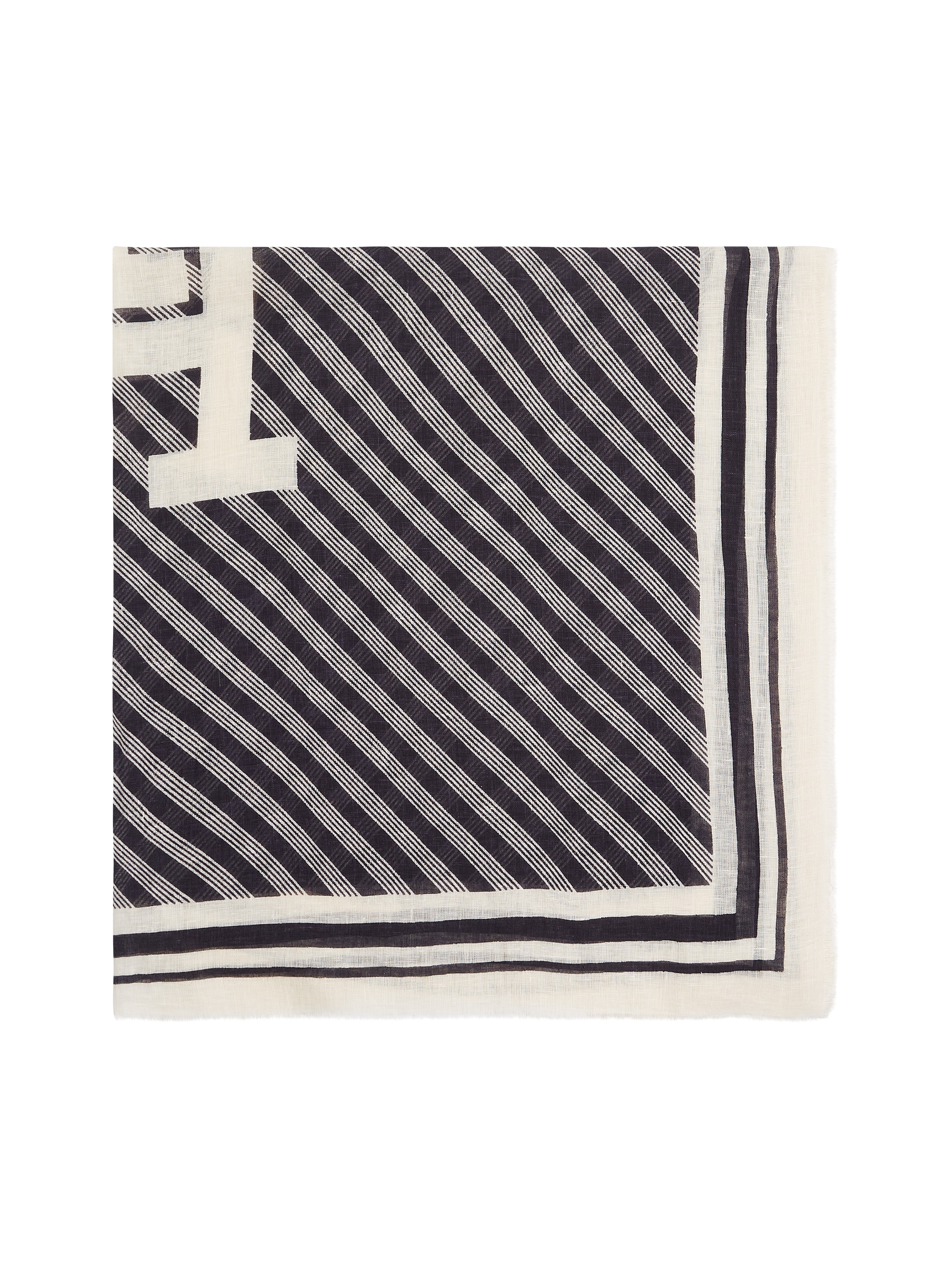 Tommy Hilfiger Halstuch »TH PREMIUM BEACH SQUARE«, Aus reinem leinen mit Streifenmuster